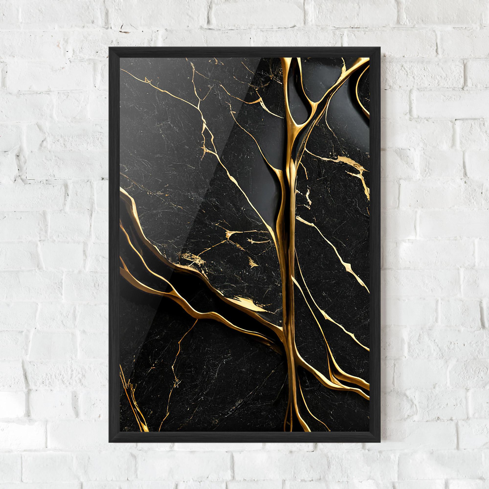 Plakat w Ramie Black Square Marble mockup 0