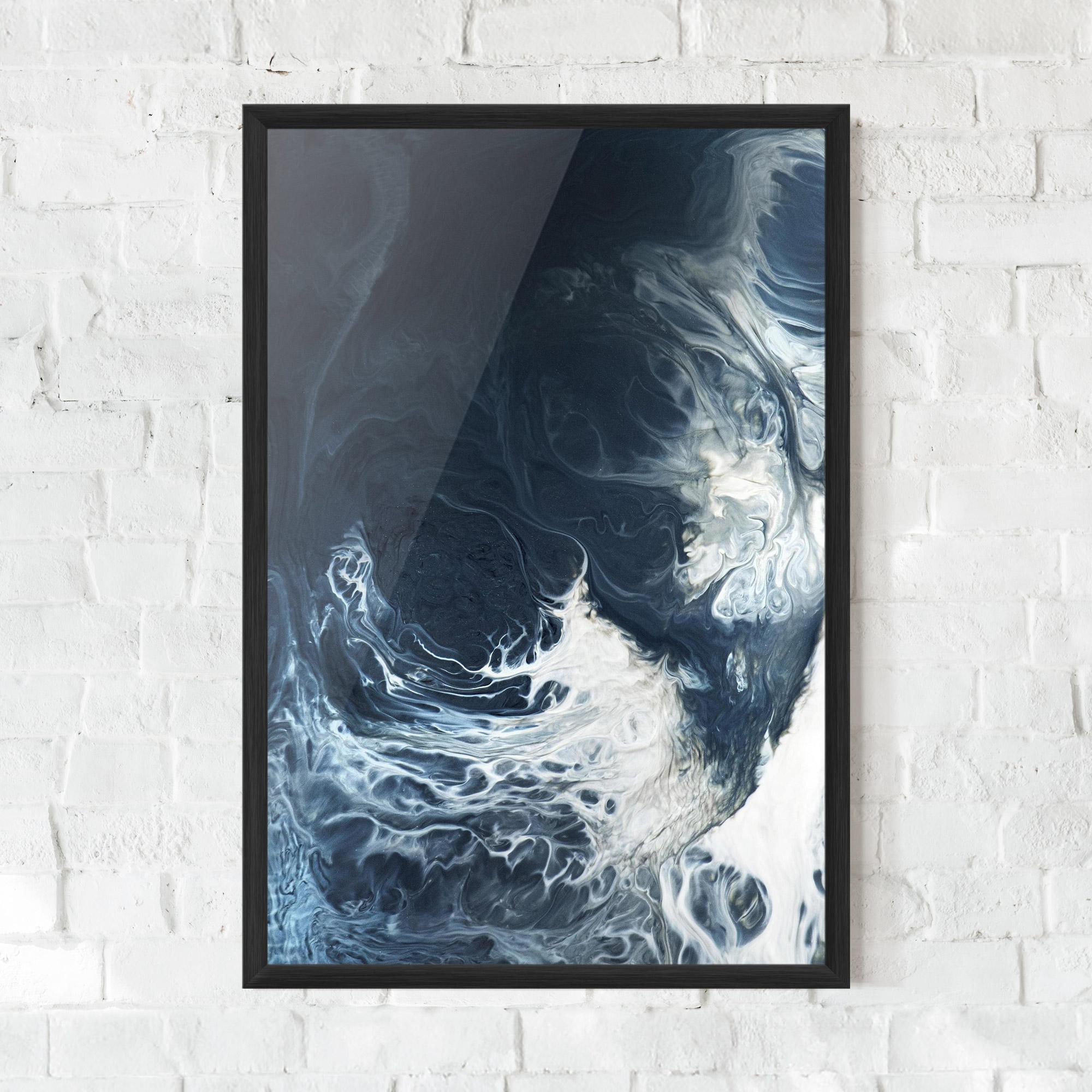 Plakat w Ramie Dark Blue Wave mockup 0