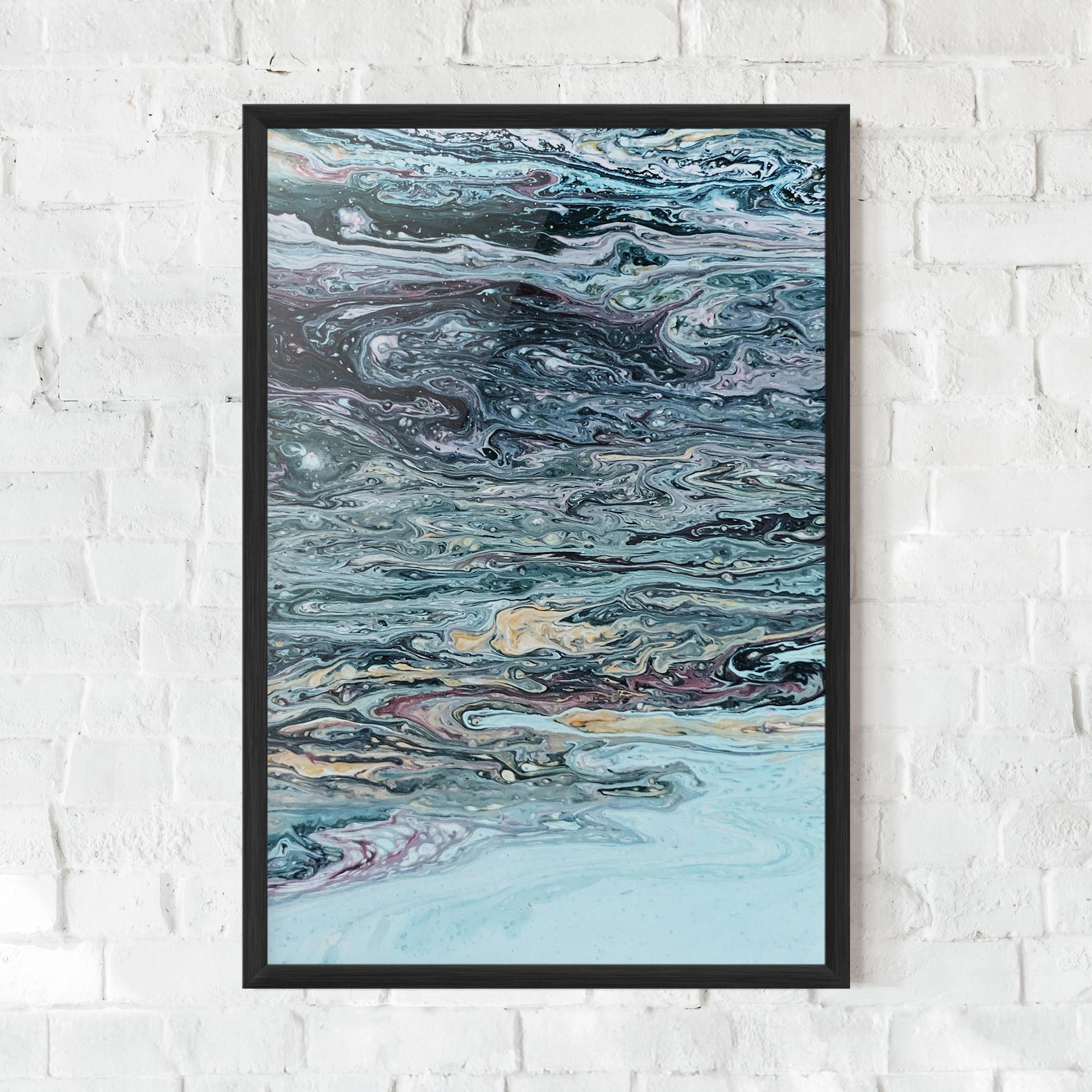 Plakat w Ramie Light Blue Abstract mockup 0