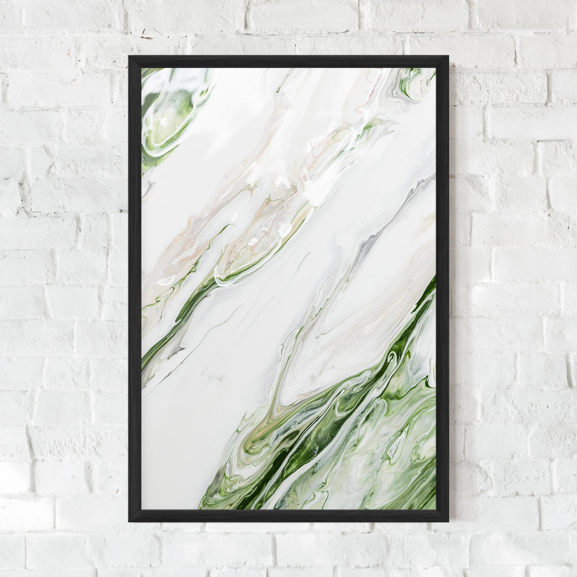Plakat w Ramie Light Green Liquid mockup 0