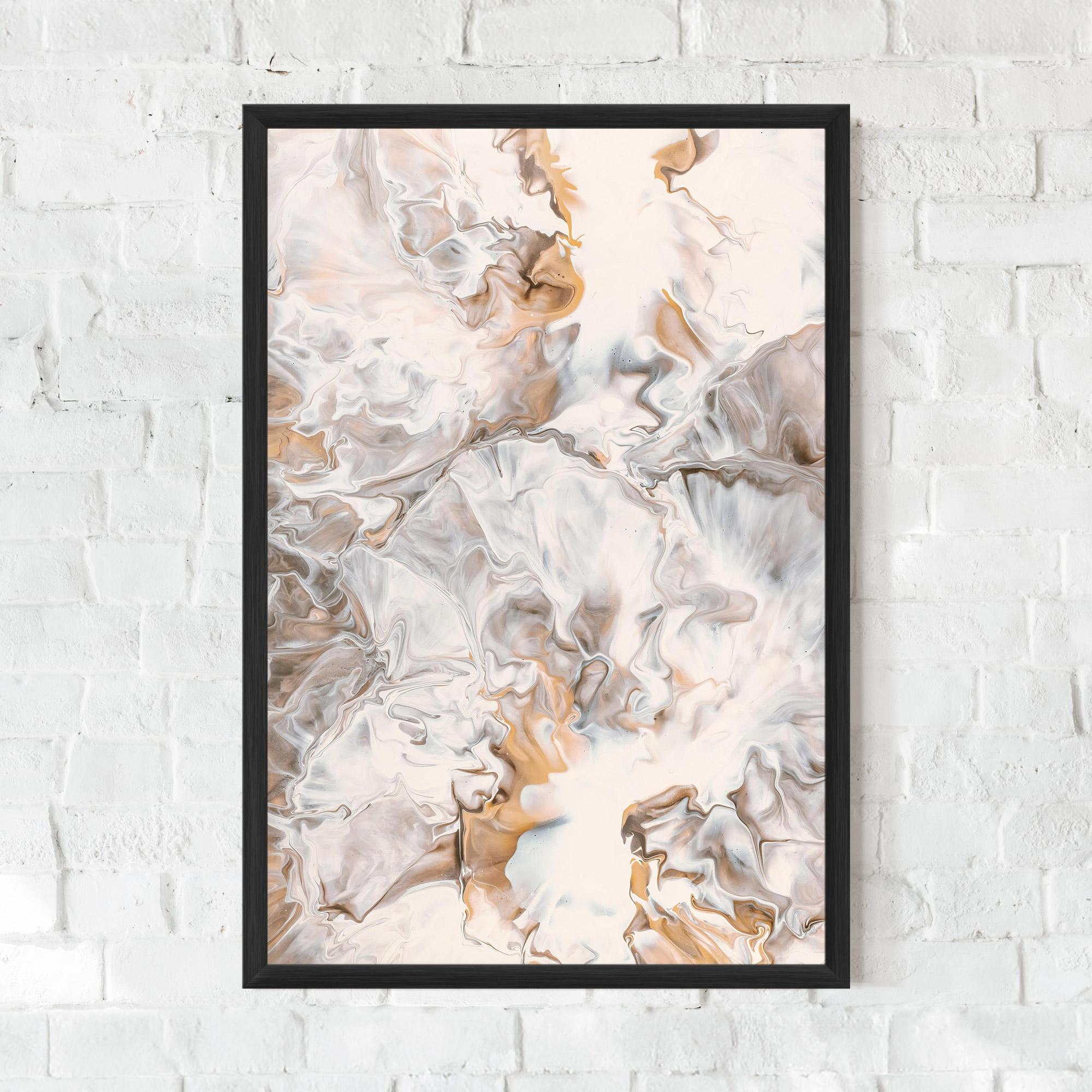 Plakat w Ramie White Gold Abstract mockup 0