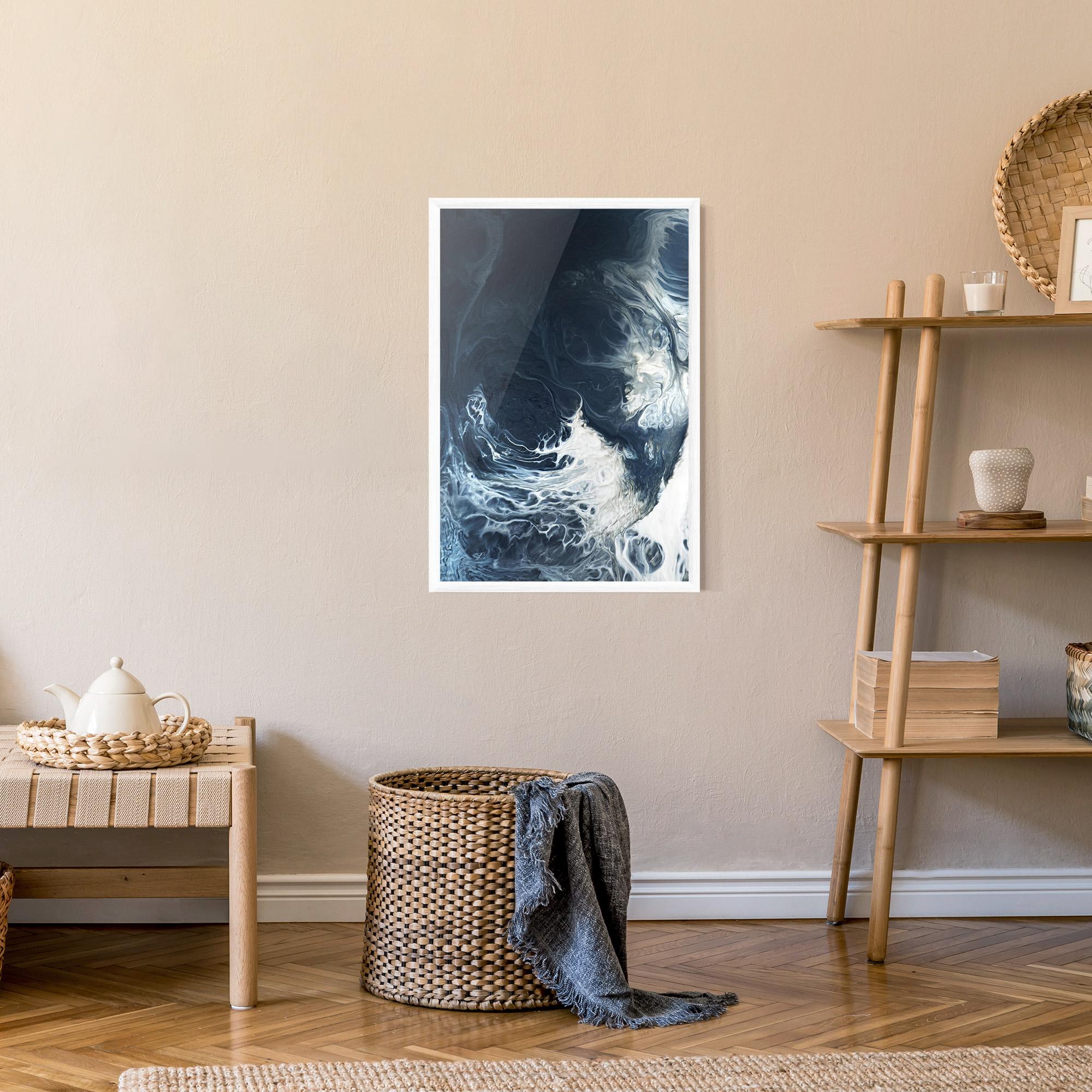 Plakat w Ramie Dark Blue Wave mockup 9