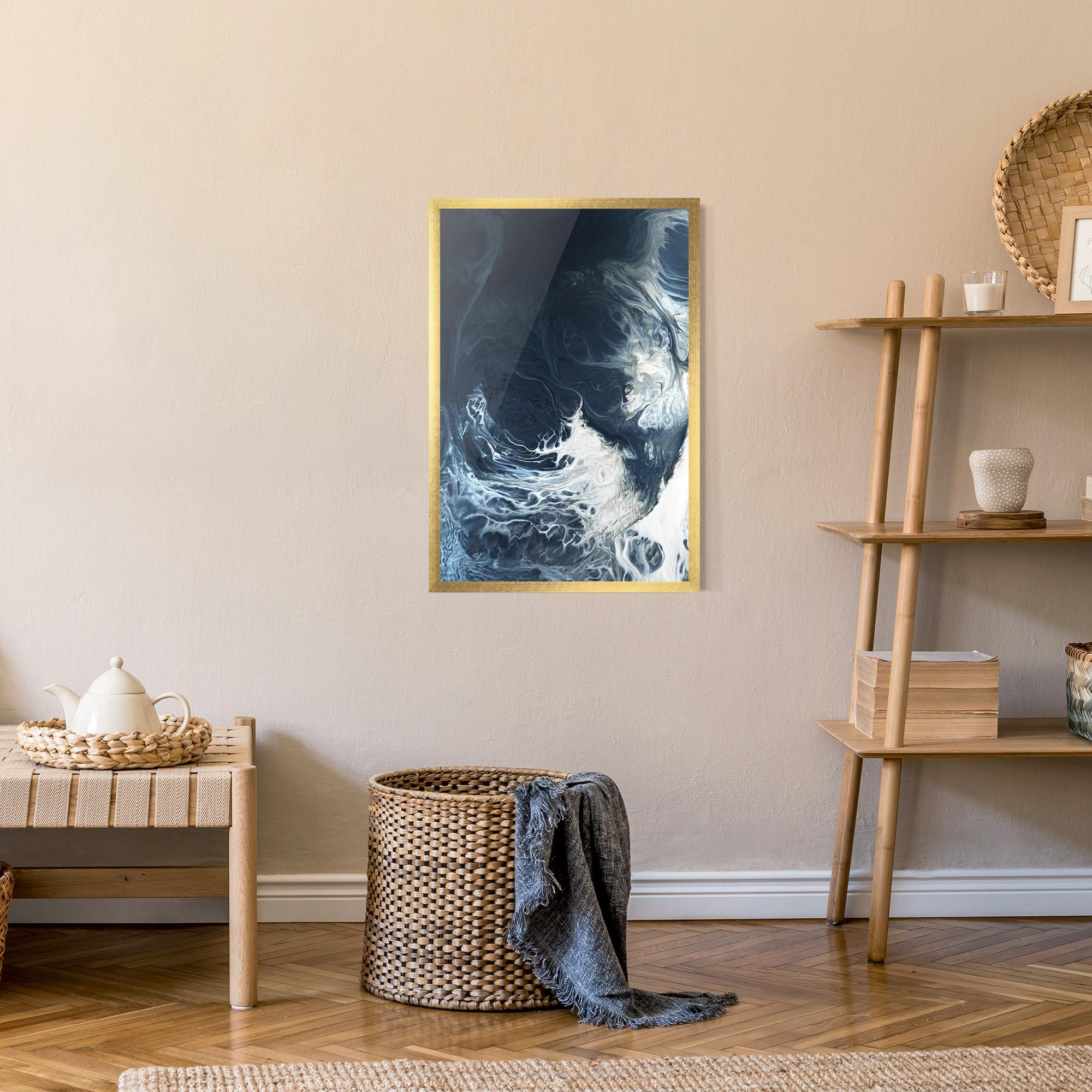 Plakat w Ramie Dark Blue Wave mockup 9