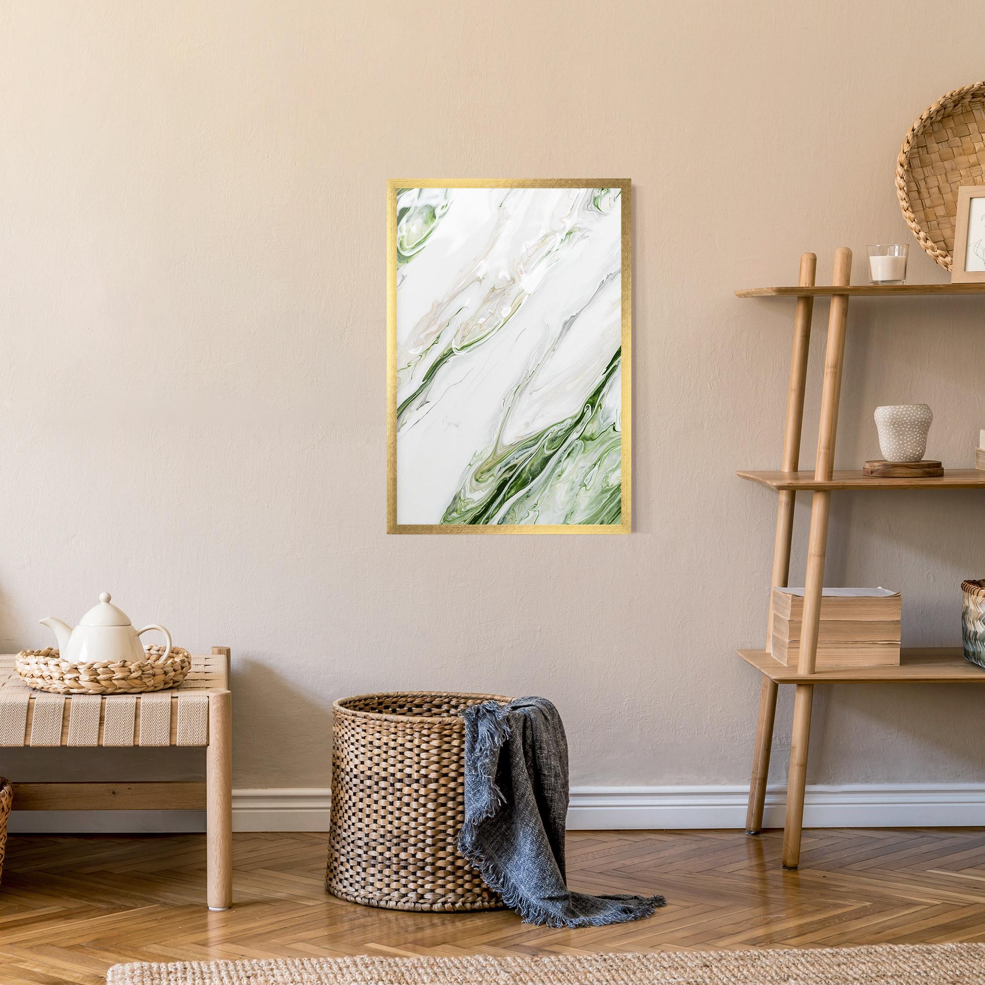 Plakat w Ramie Light Green Liquid mockup 9