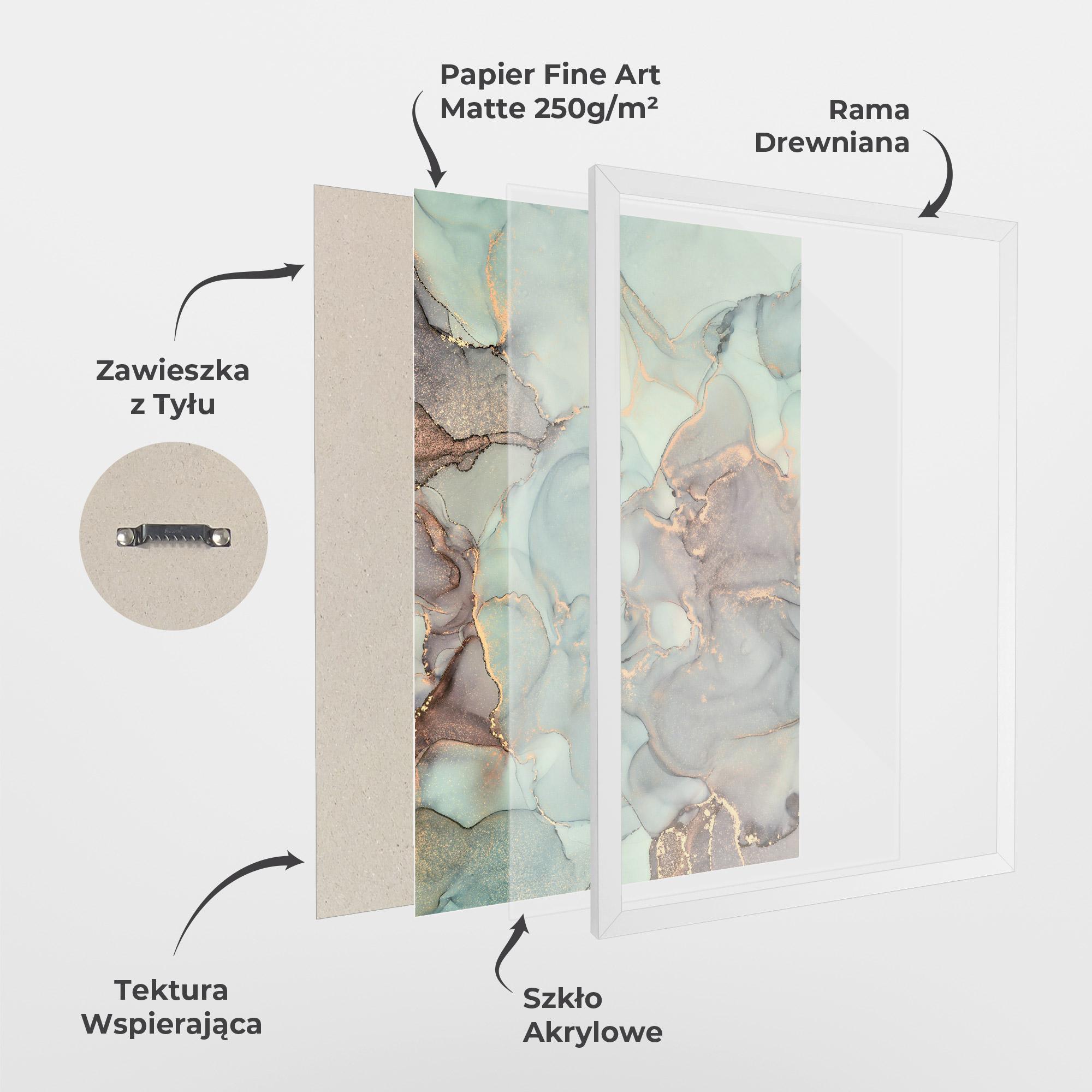 Plakat w Ramie Abstract Turquoise Marble mockup 1
