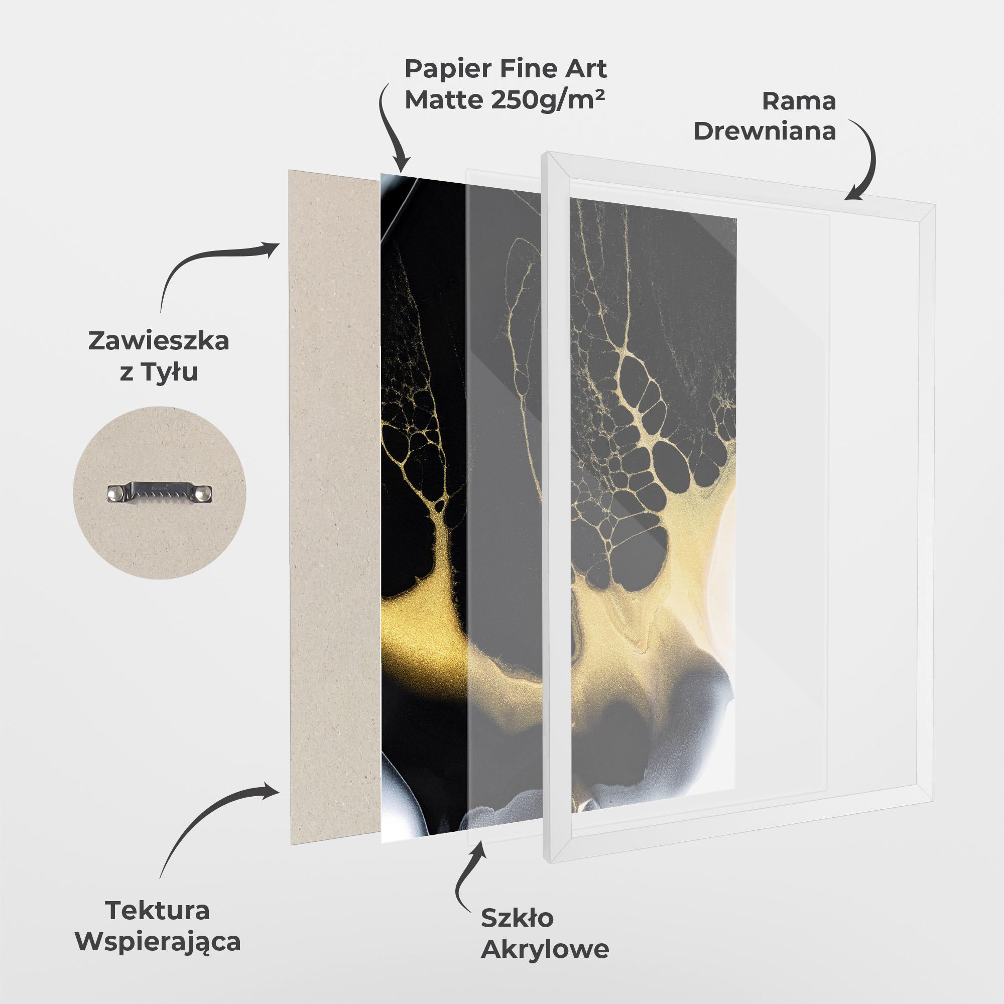 Plakat w Ramie Black Golden Marble mockup 1