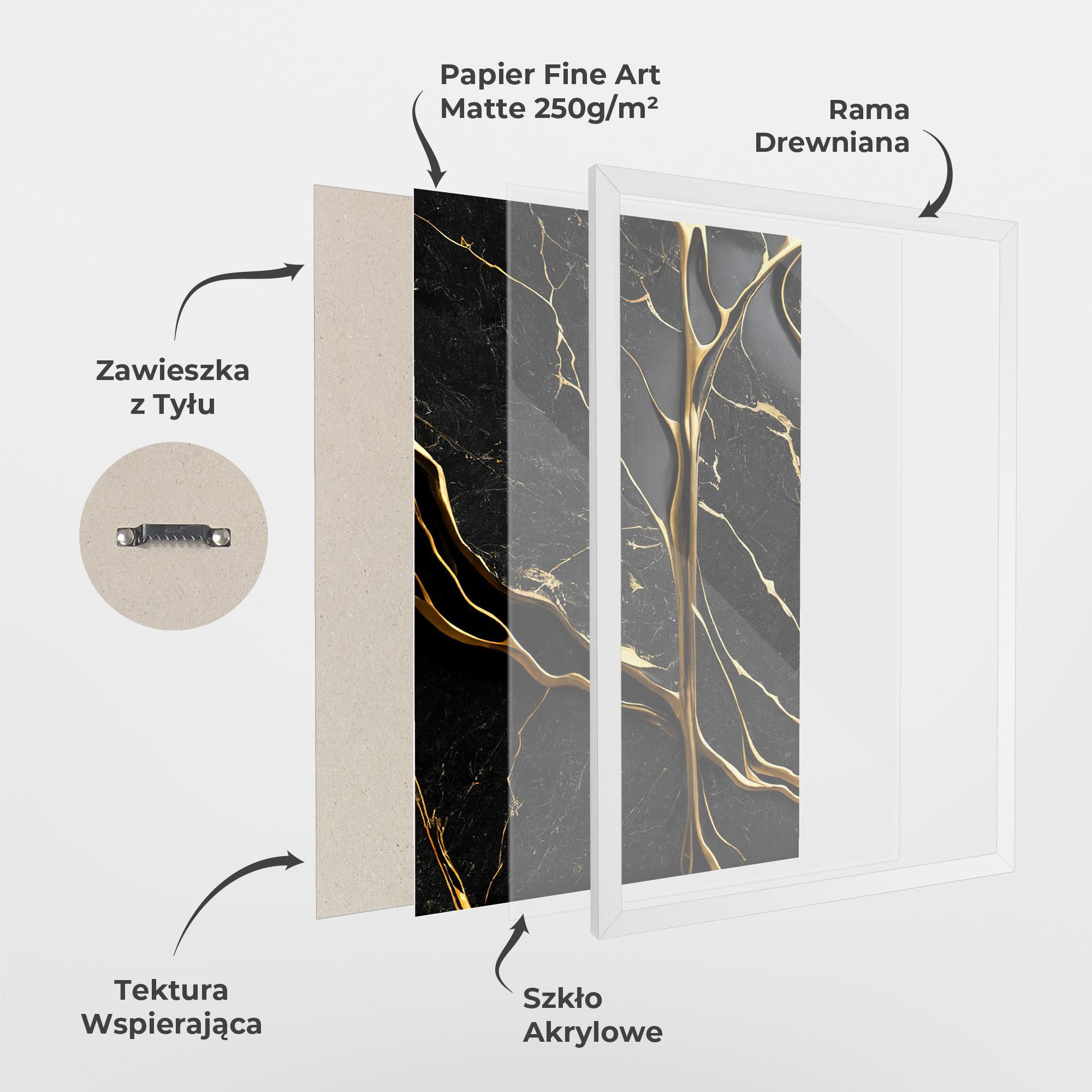 Plakat w Ramie Black Square Marble mockup 1