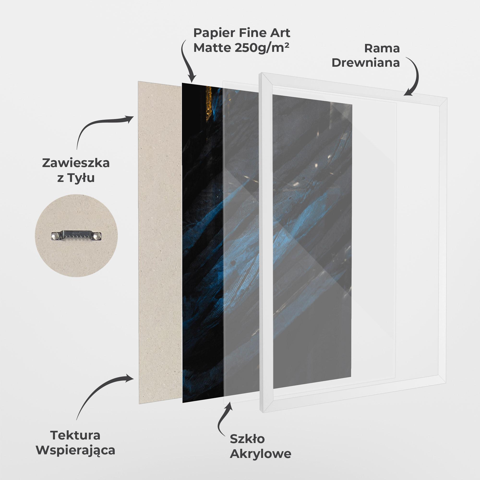 Plakat w Ramie Blue Lines mockup 1