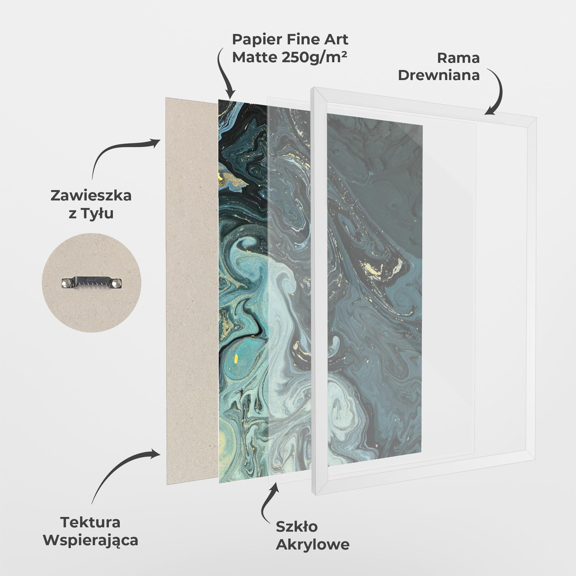 Plakat w Ramie Dark Blue Golden Marble mockup 1