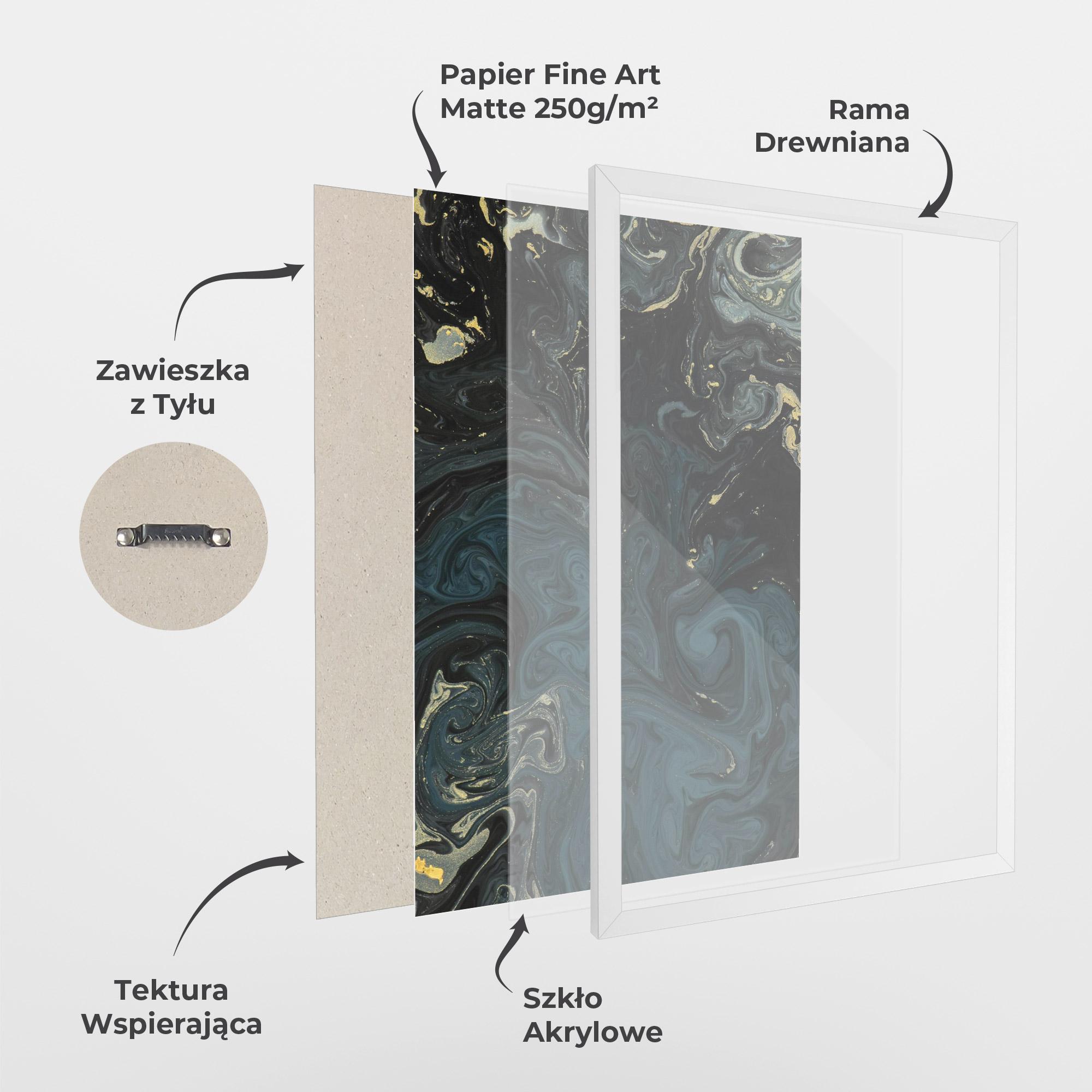 Plakat w Ramie Dark Blue Marble mockup 1