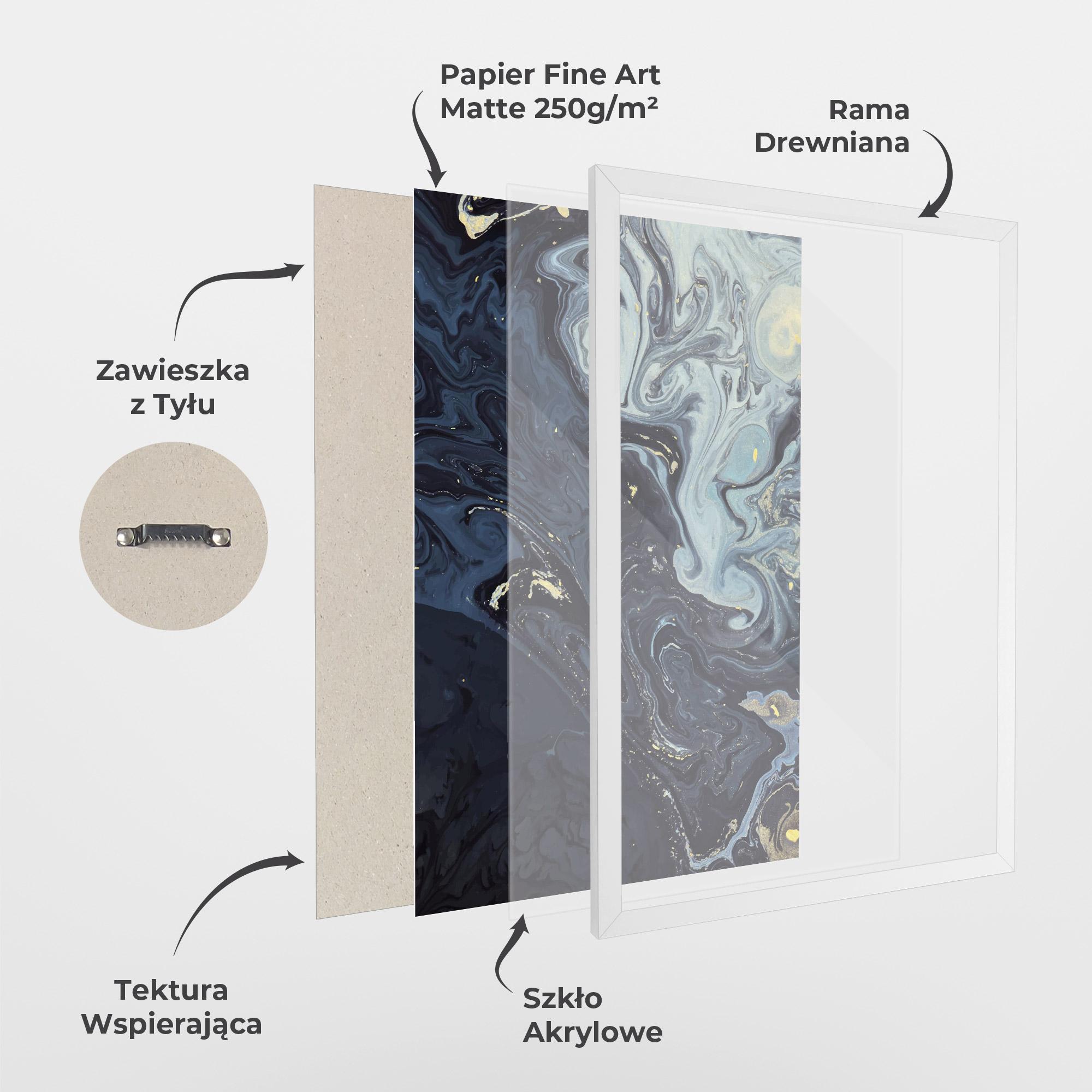 Plakat w Ramie Dark Blue Painting mockup 1