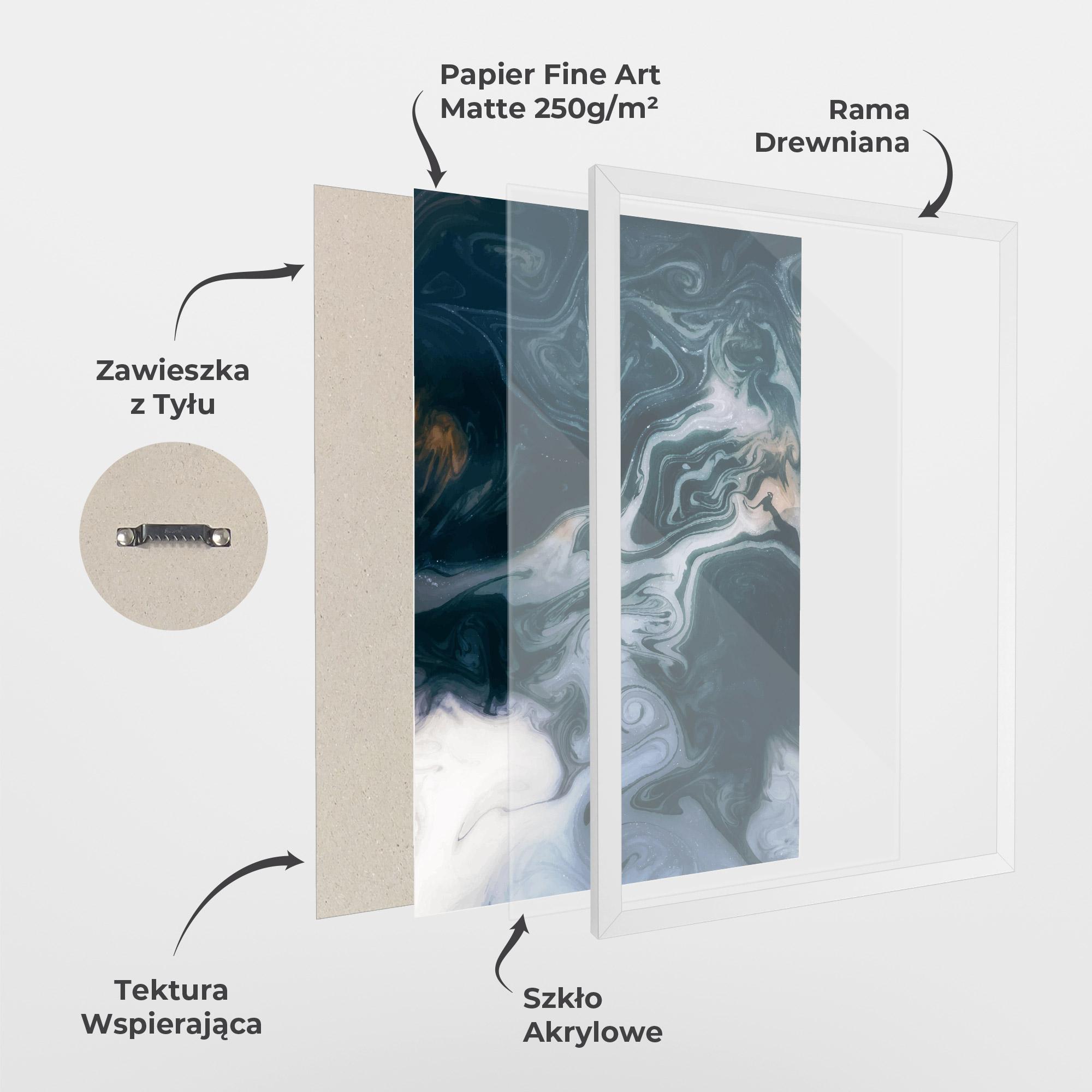 Plakat w Ramie Dark Blue With White mockup 1