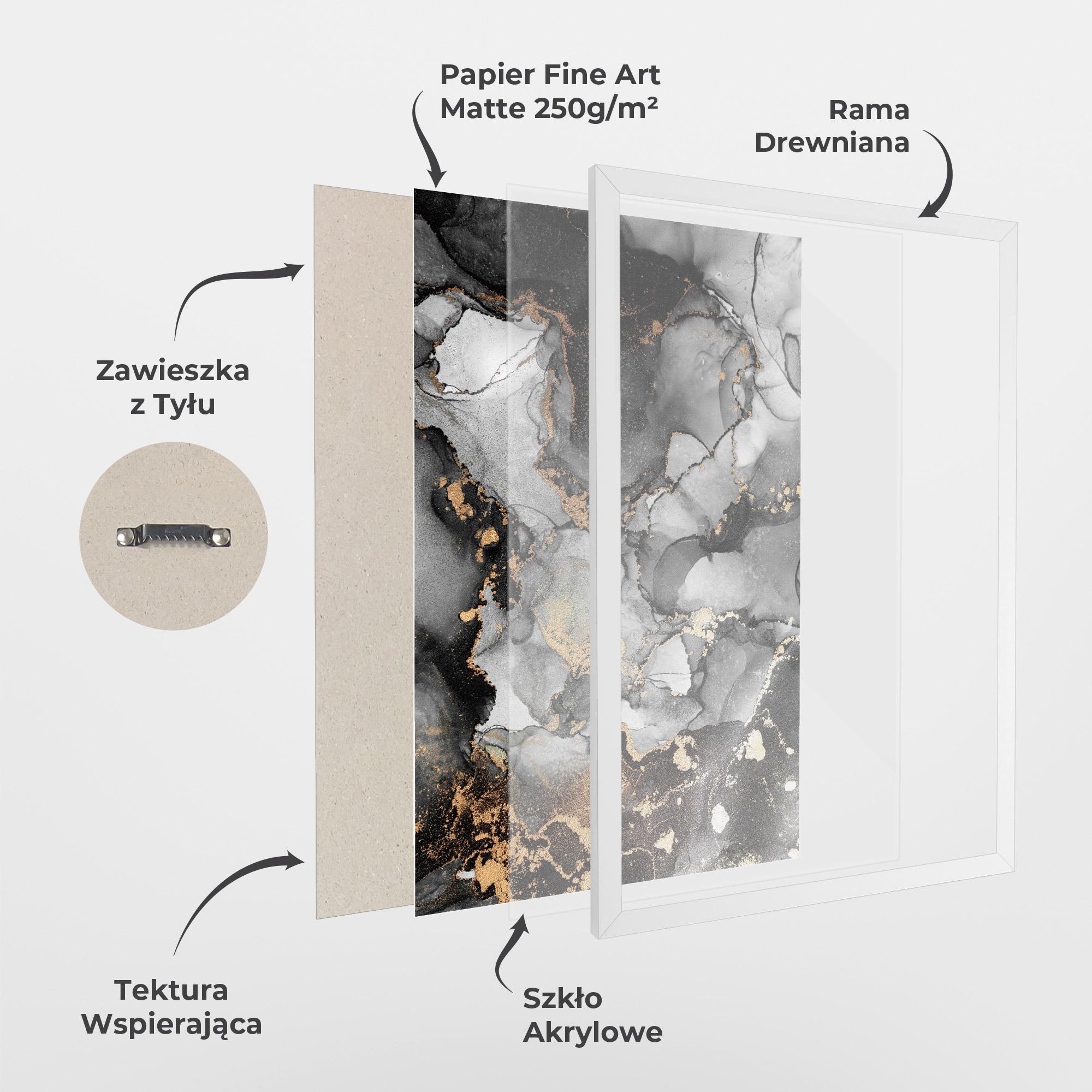 Plakat w Ramie Grey Gold Marble mockup 1