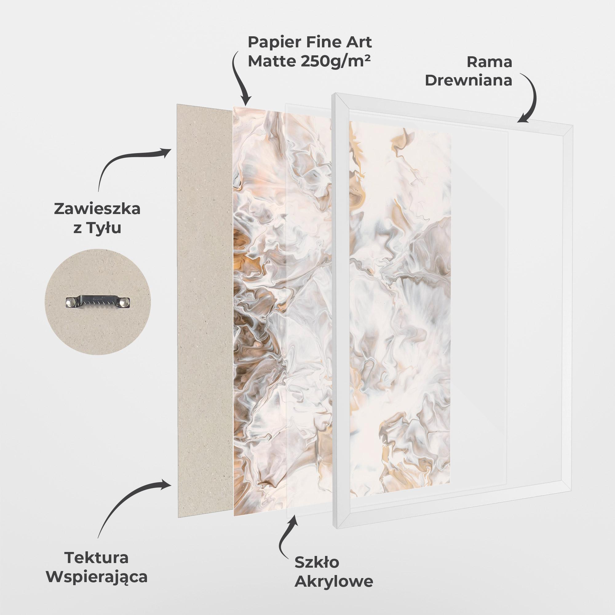 Plakat w Ramie White Gold Abstract mockup 1