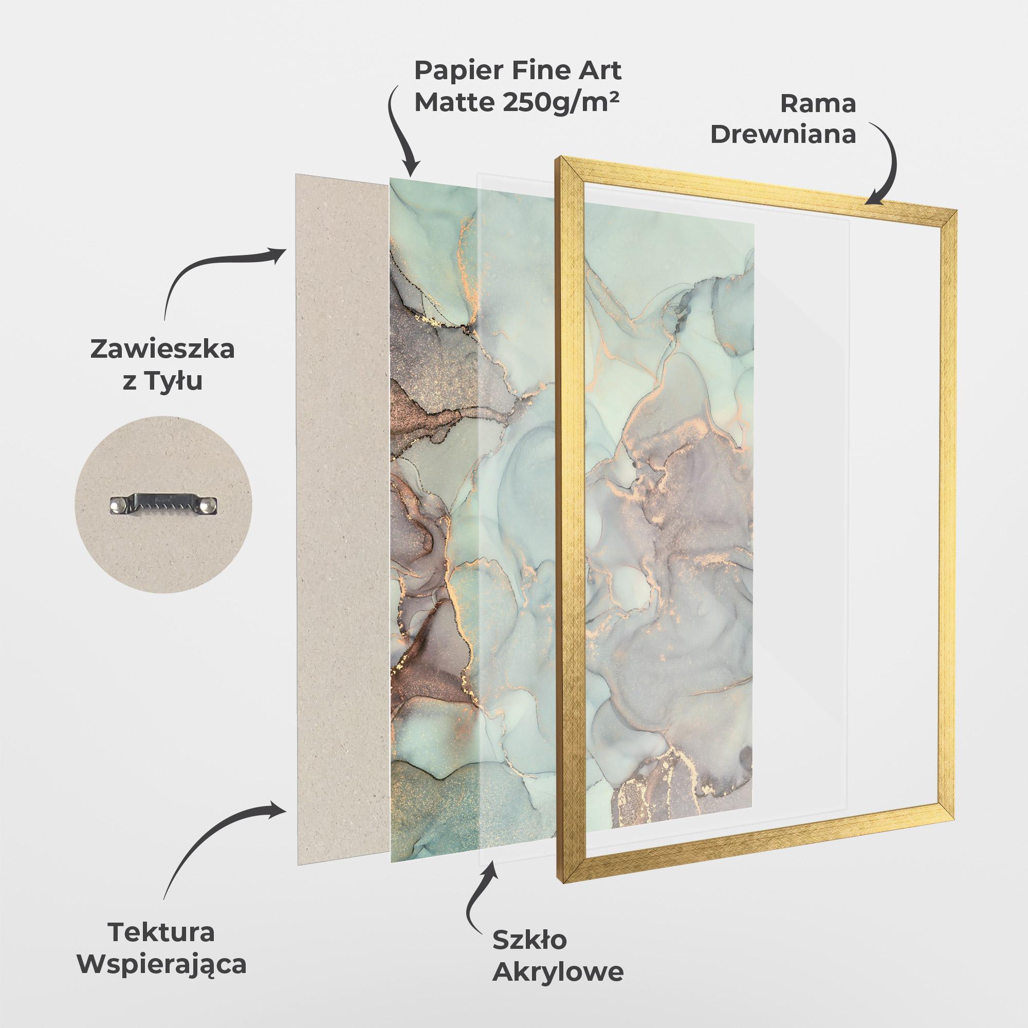 Plakat w Ramie Abstract Turquoise Marble mockup 1