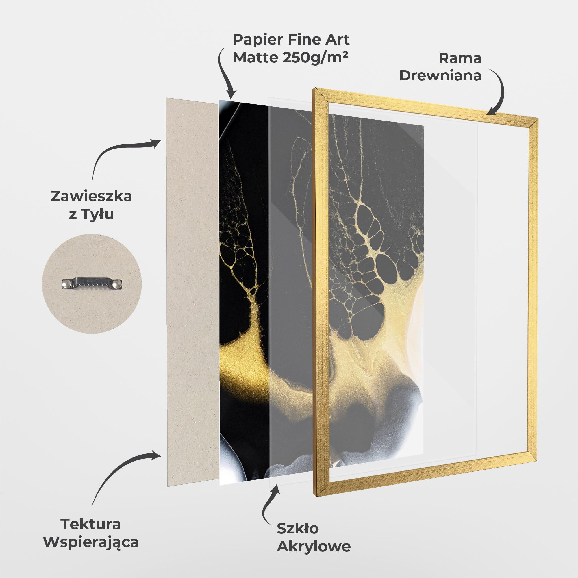 Plakat w Ramie Black Golden Marble mockup 1