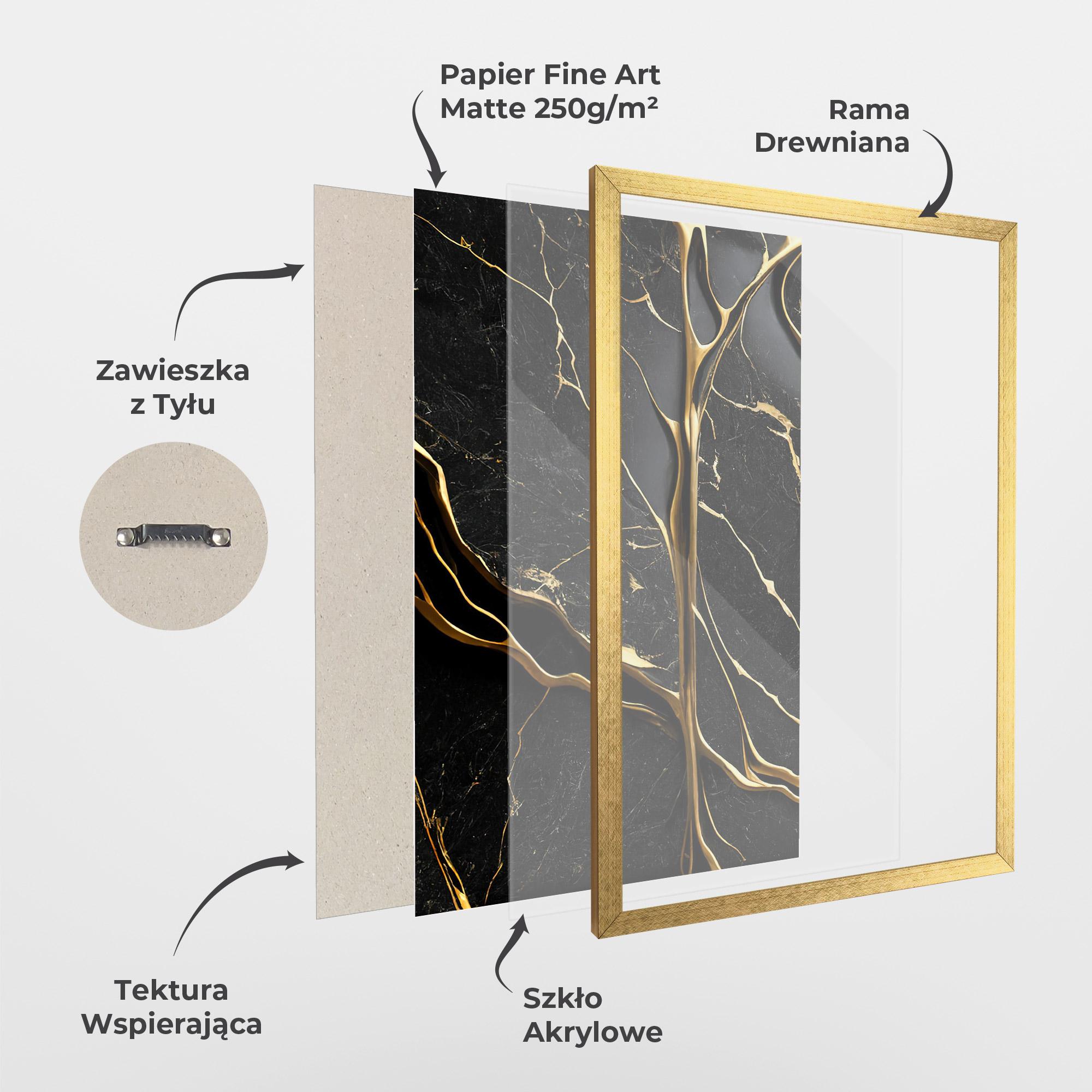 Plakat w Ramie Black Square Marble mockup 1