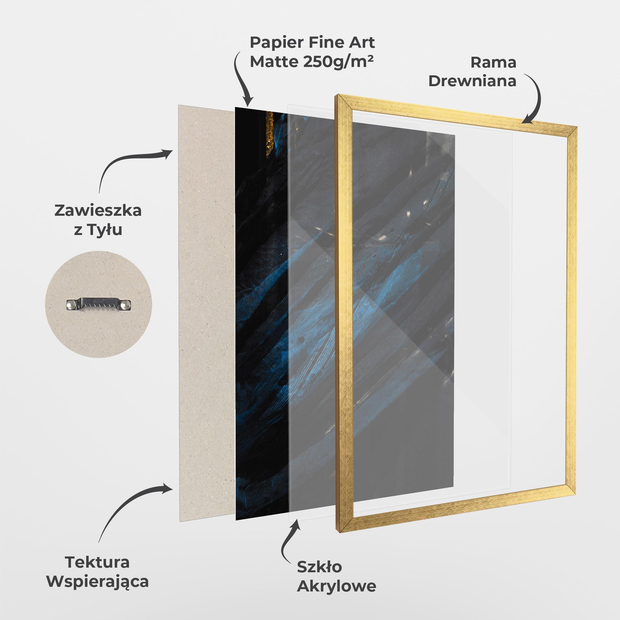 Plakat w Ramie Blue Lines mockup 1