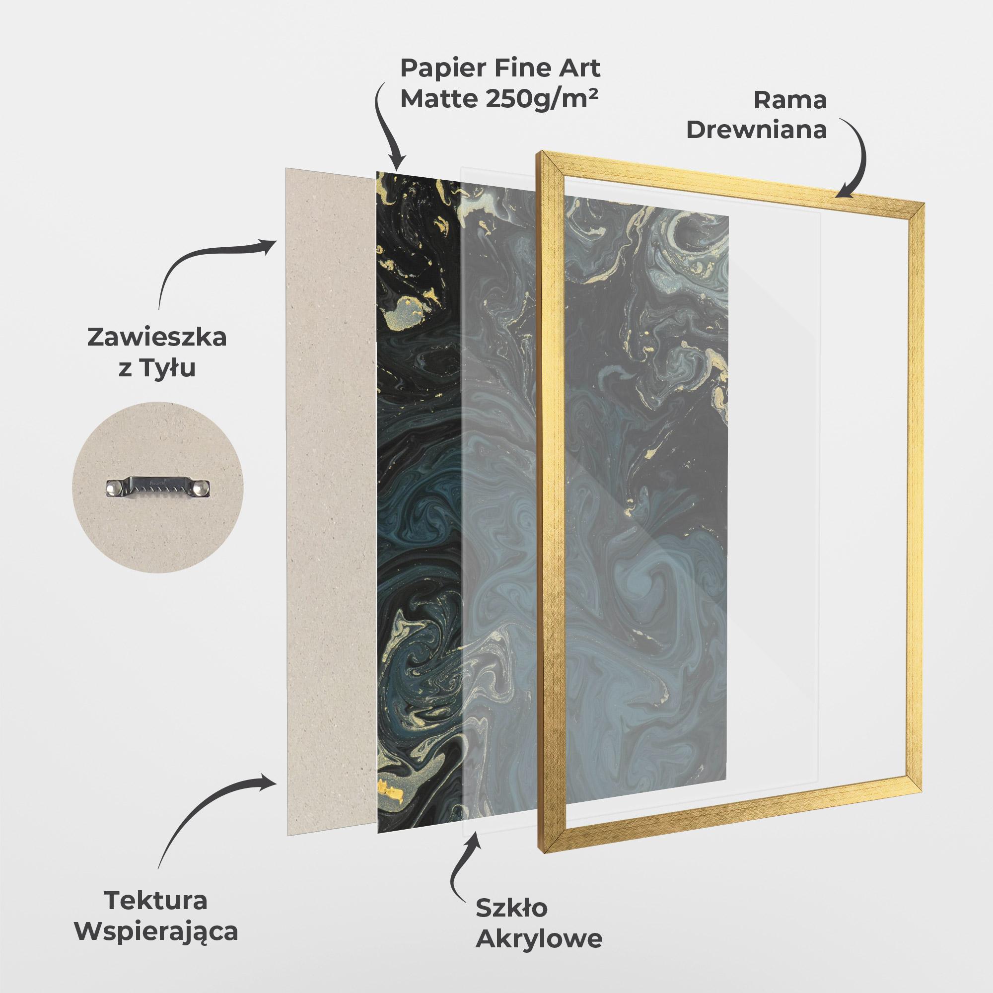 Plakat w Ramie Dark Blue Marble mockup 1