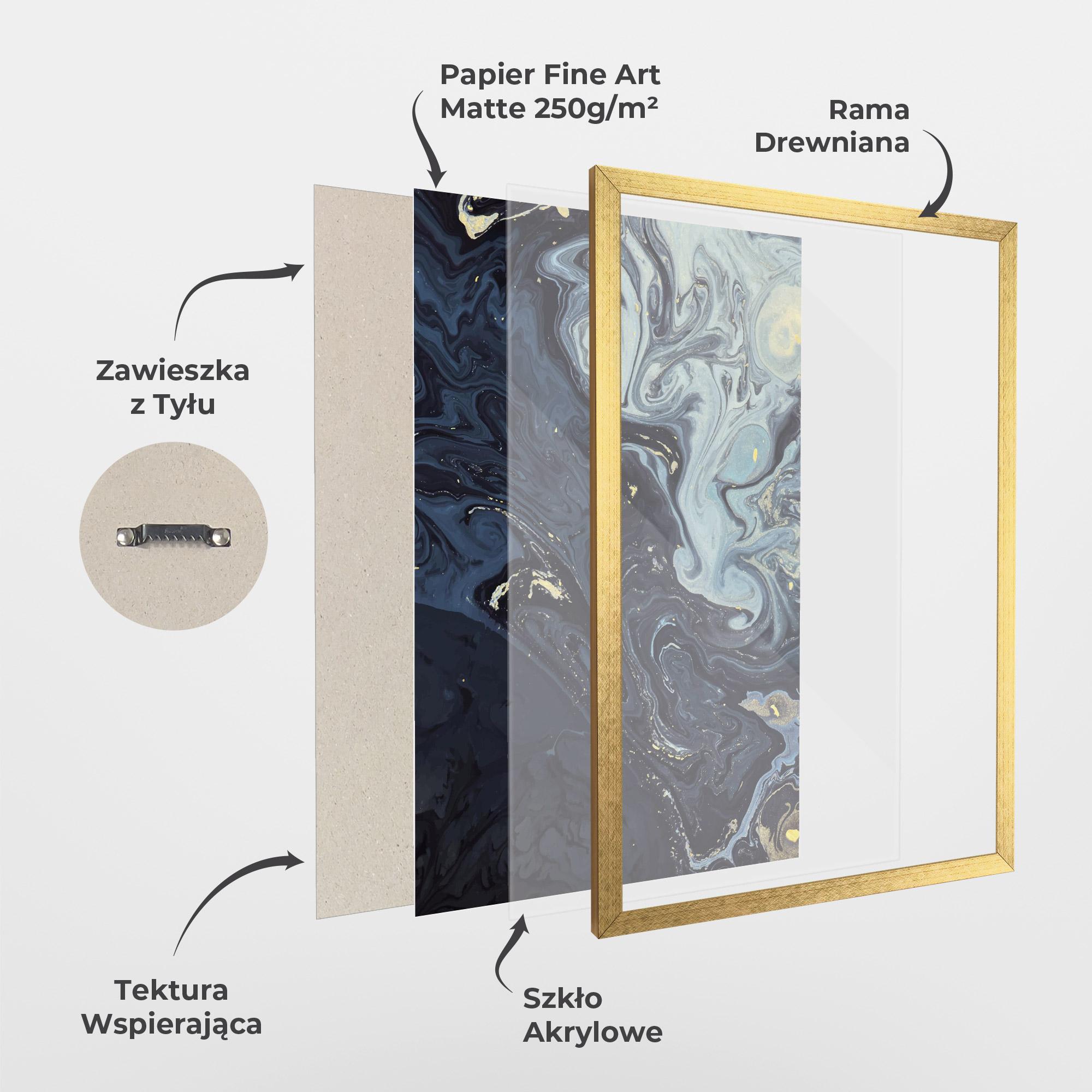 Plakat w Ramie Dark Blue Painting mockup 1