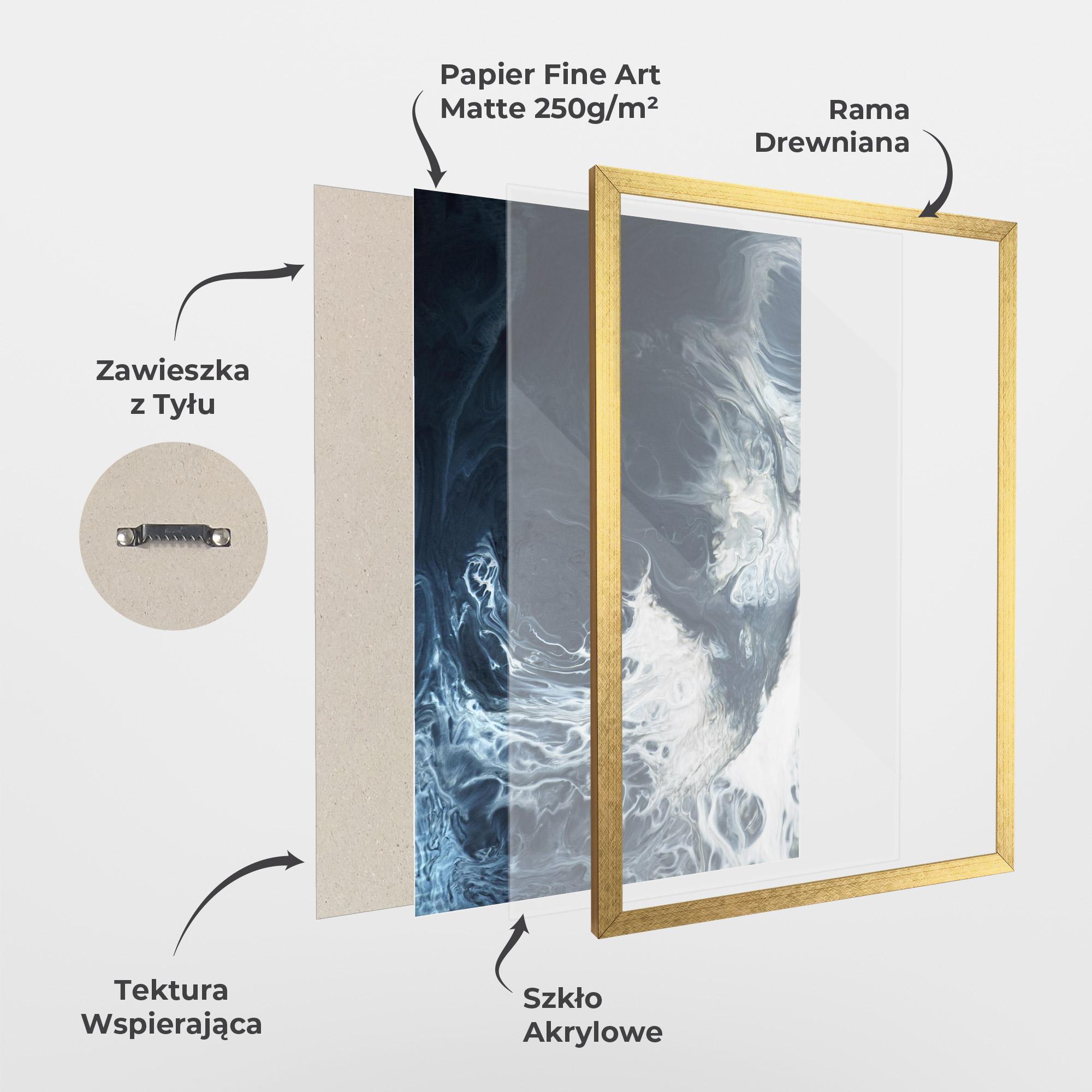 Plakat w Ramie Dark Blue Wave mockup 1