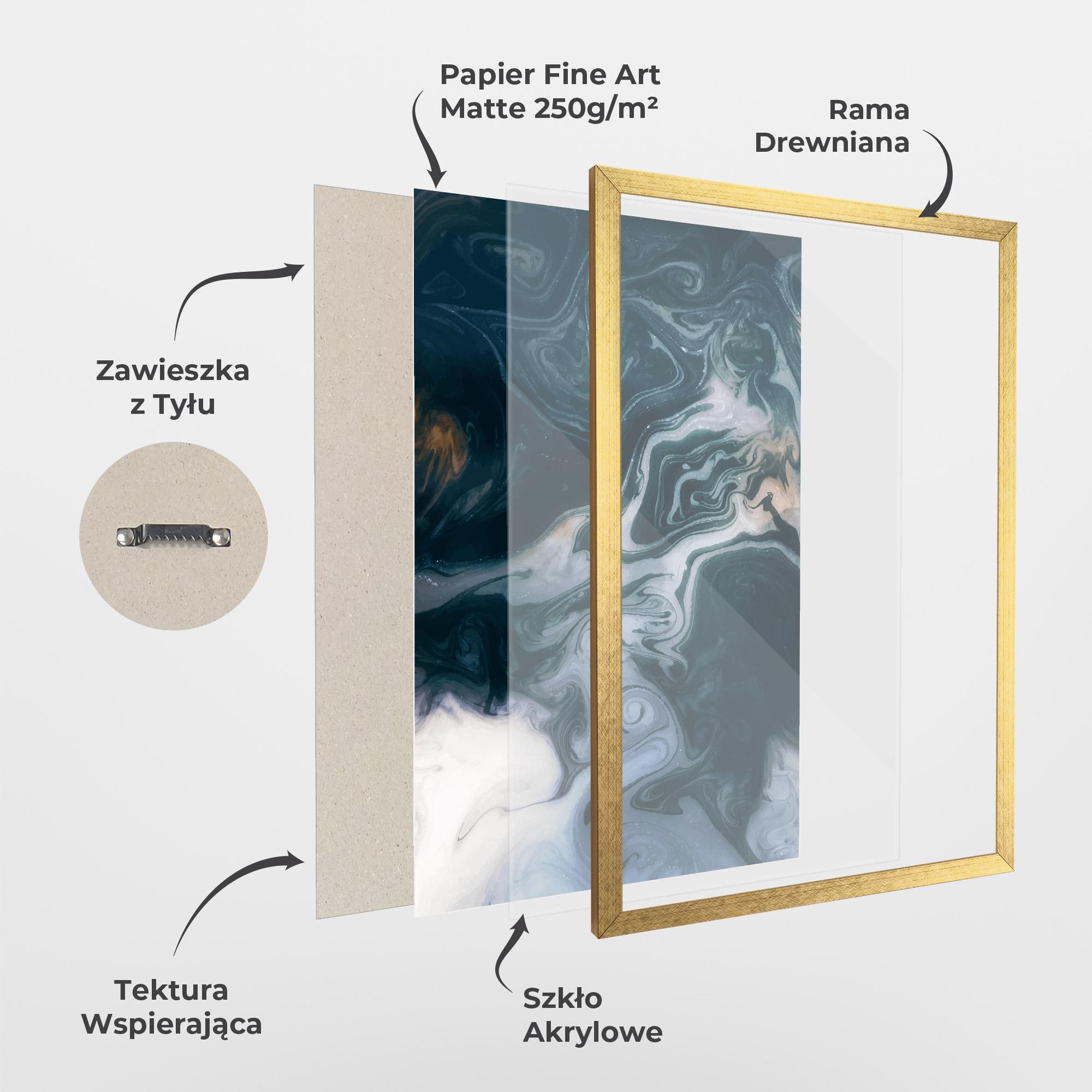 Plakat w Ramie Dark Blue With White mockup 1