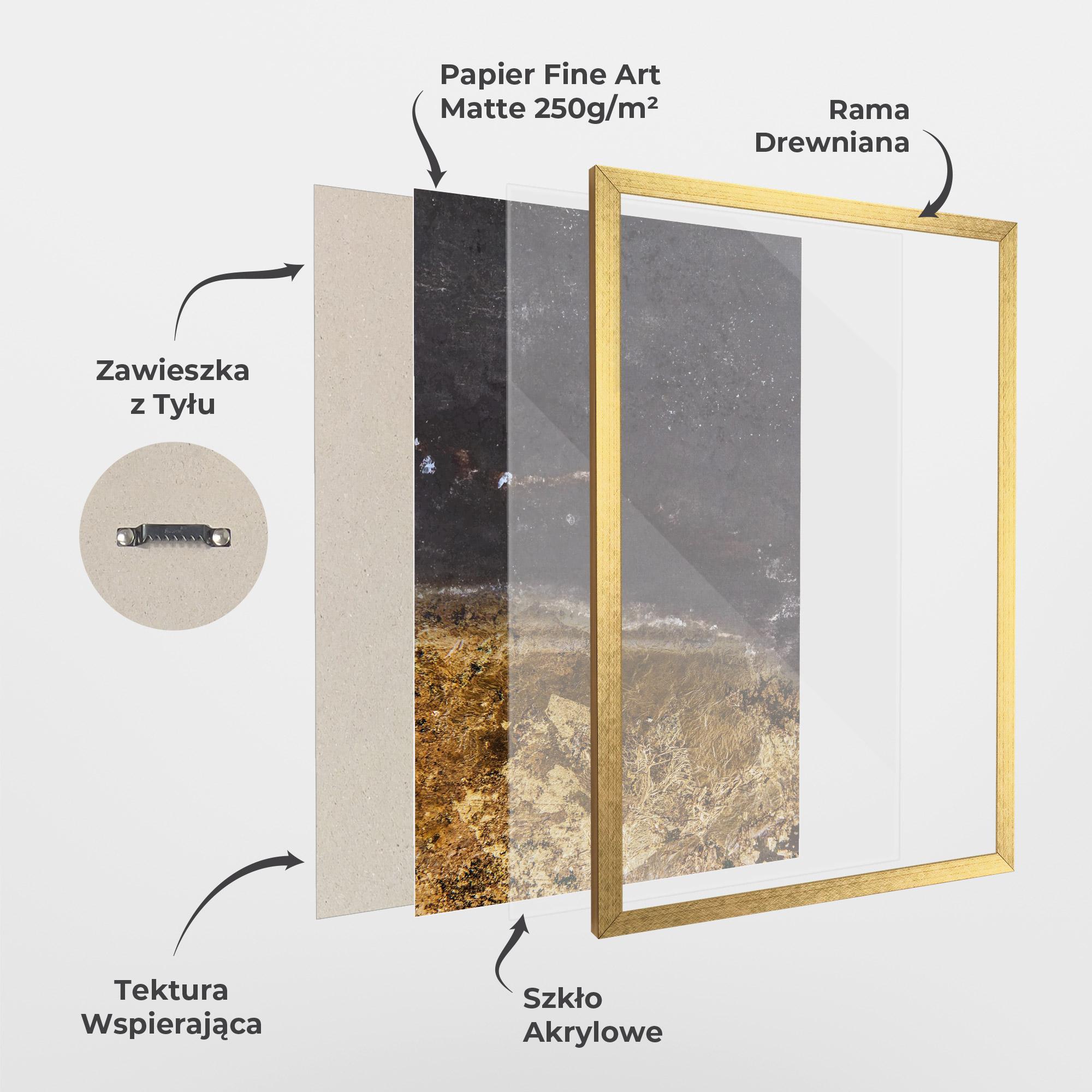 Plakat w Ramie Gold Dark Grey mockup 1