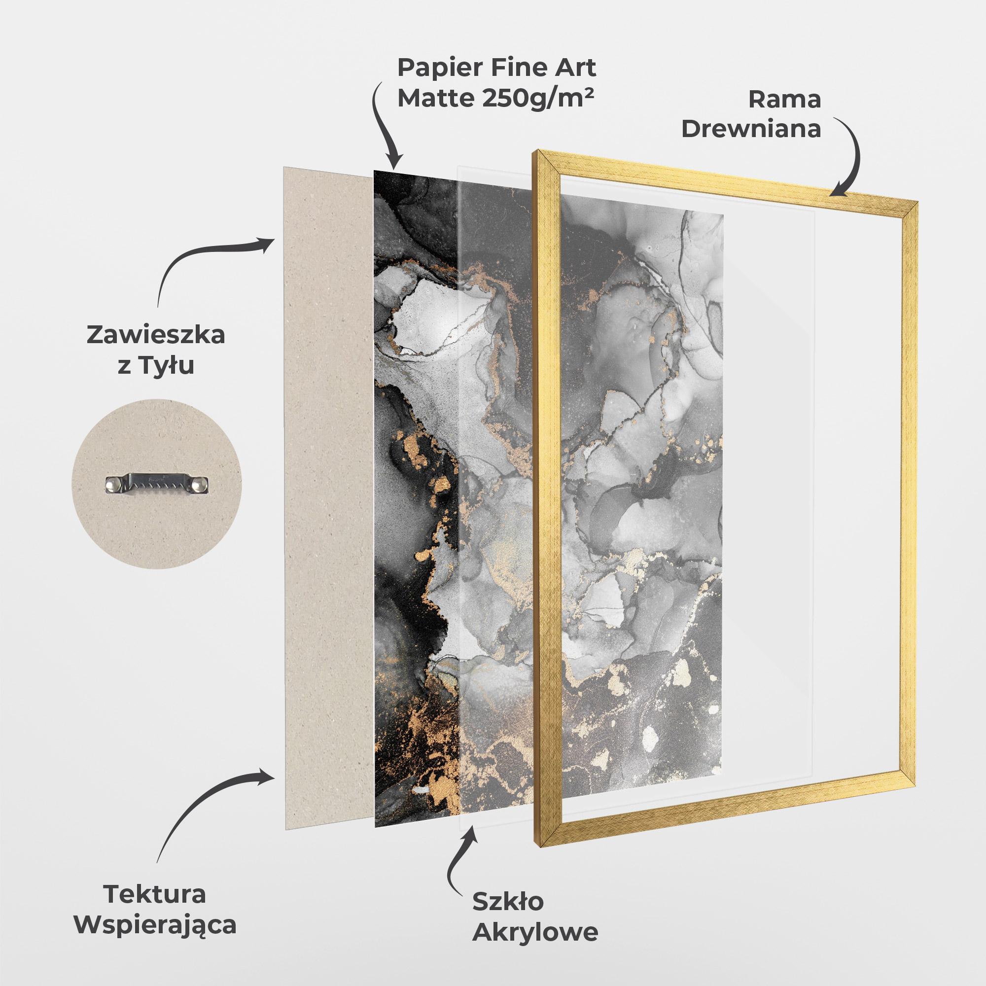 Plakat w Ramie Grey Gold Marble mockup 1