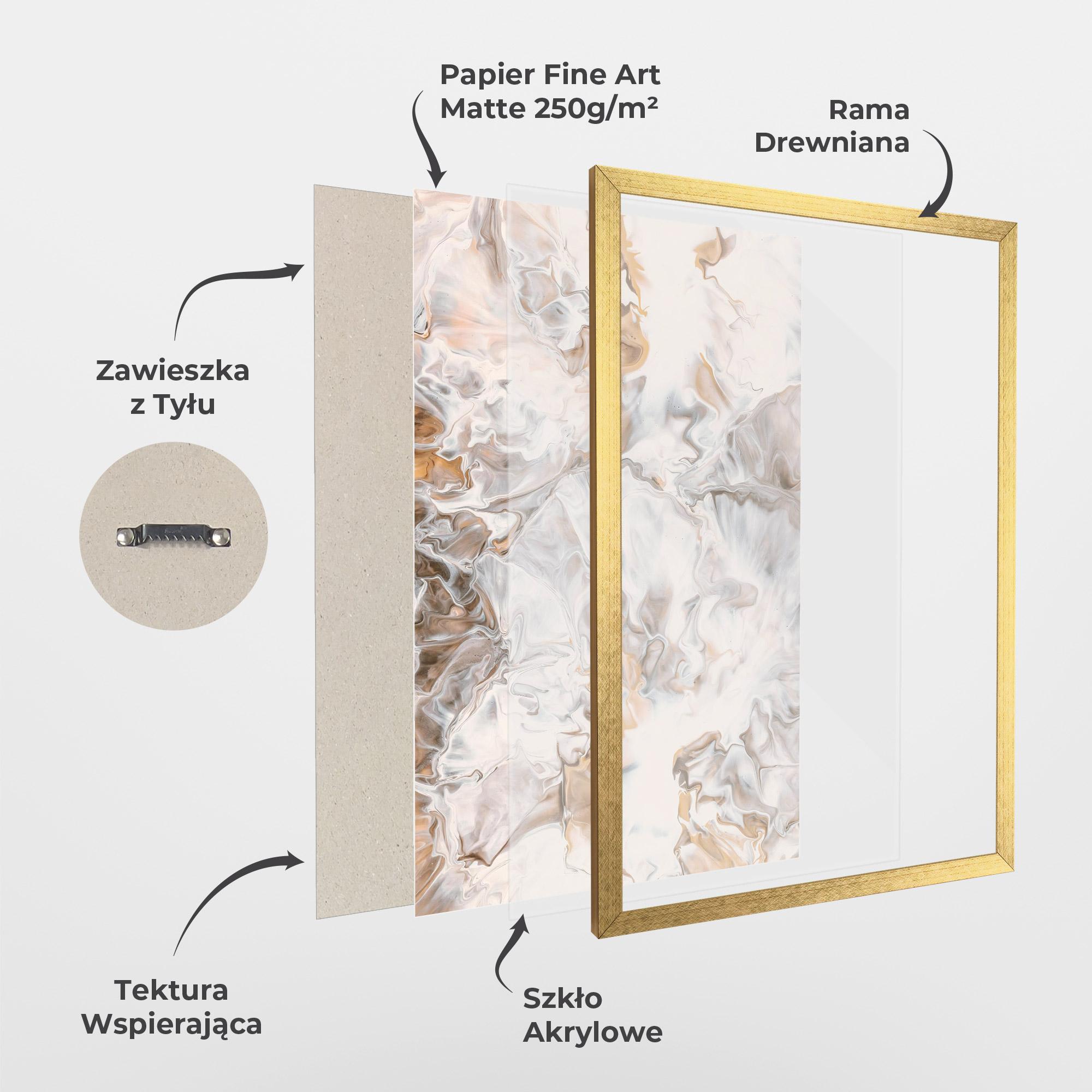 Plakat w Ramie White Gold Abstract mockup 1