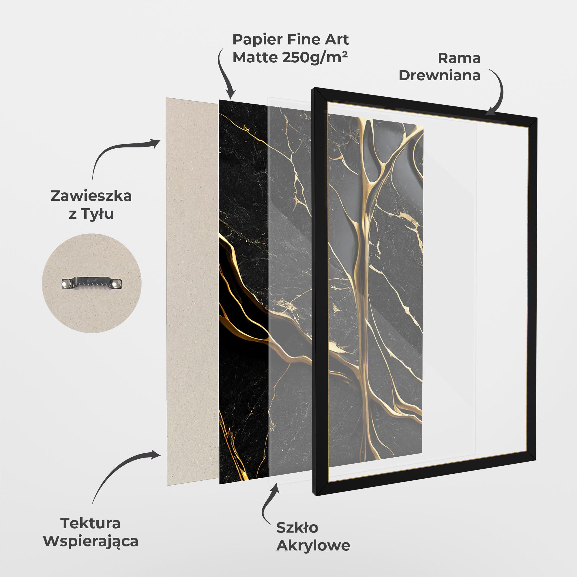 Plakat w Ramie Black Square Marble mockup 1