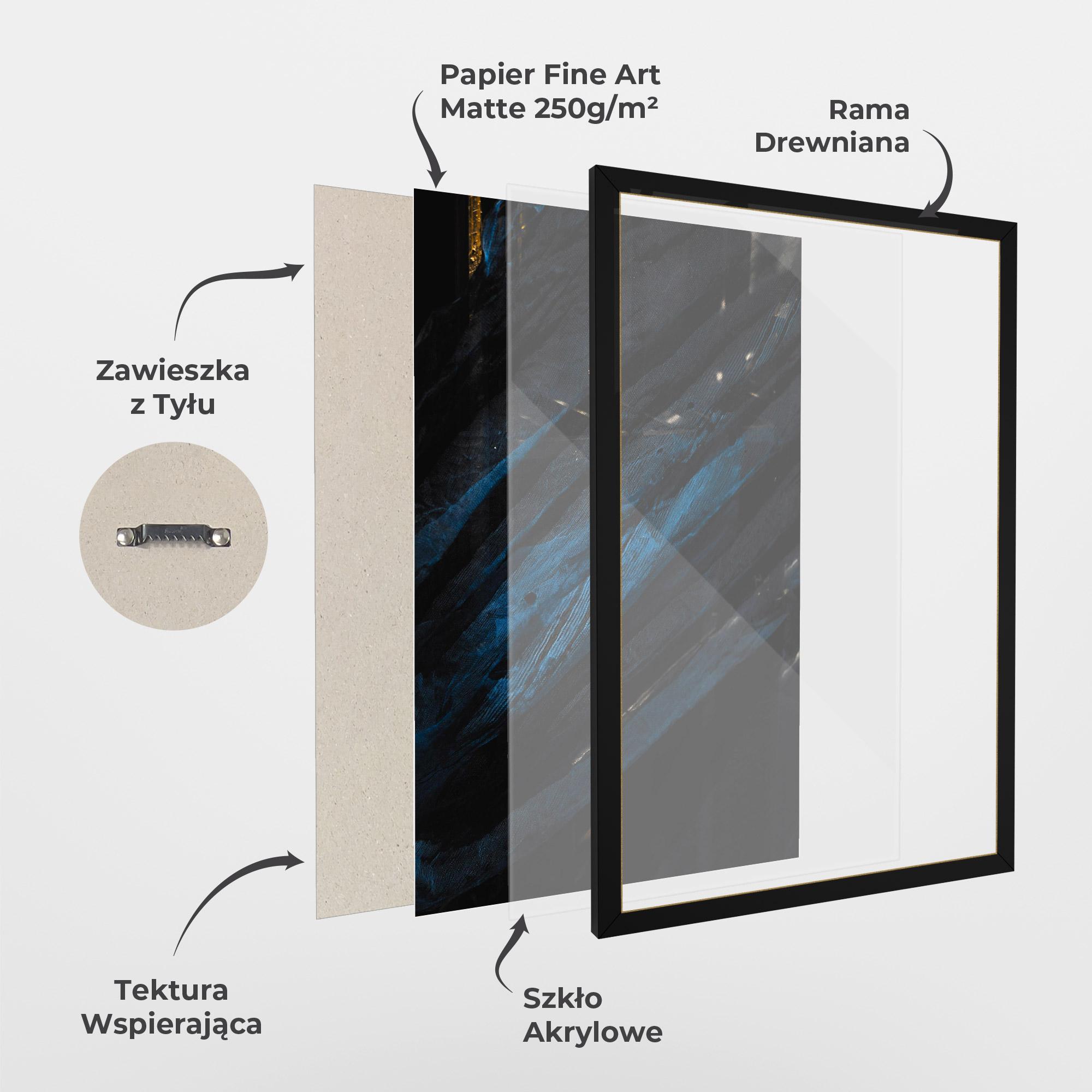 Plakat w Ramie Blue Lines mockup 1