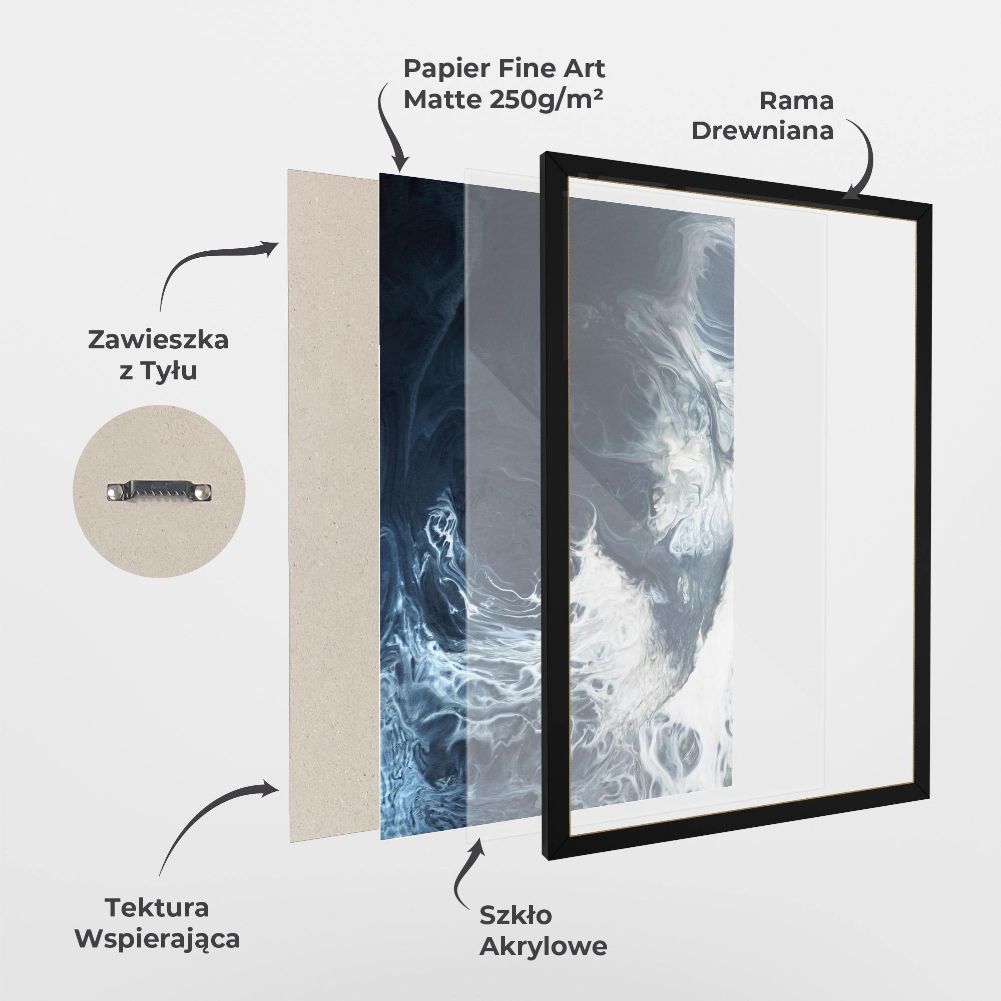Plakat w Ramie Dark Blue Wave mockup 1