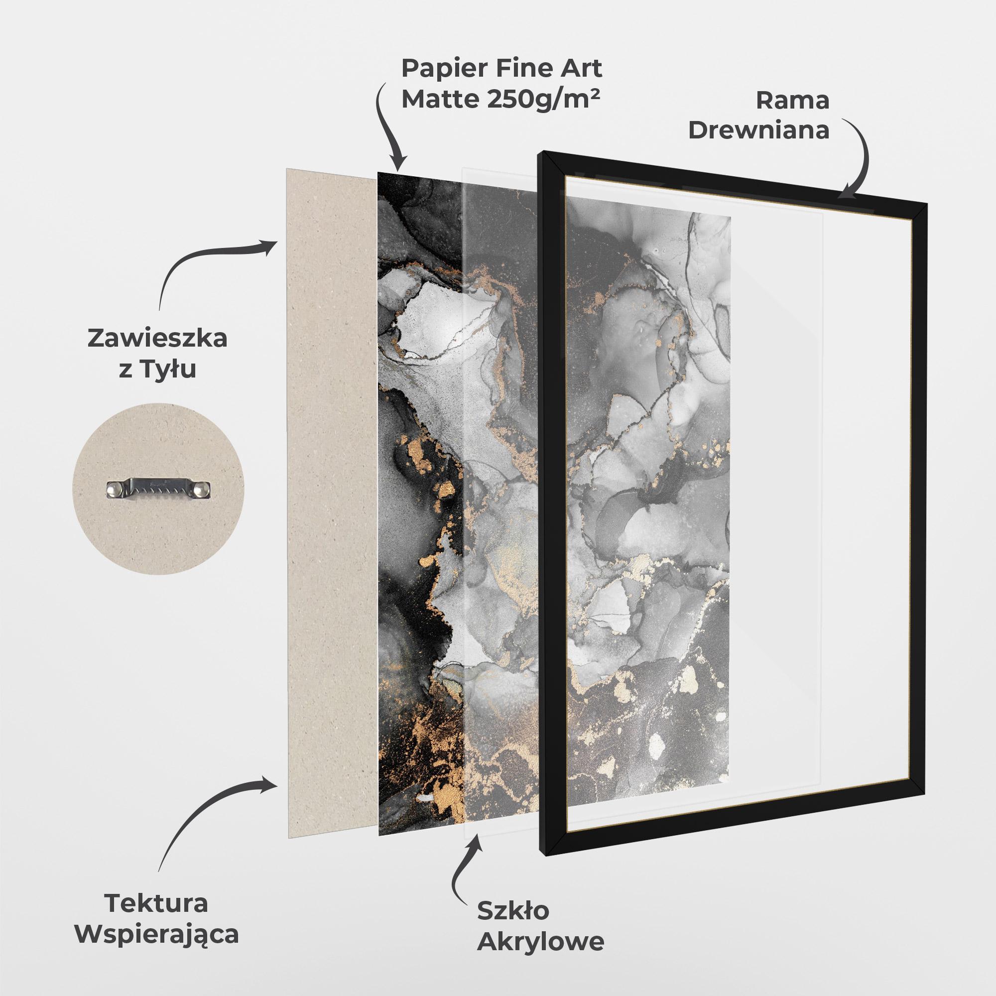 Plakat w Ramie Grey Gold Marble mockup 1