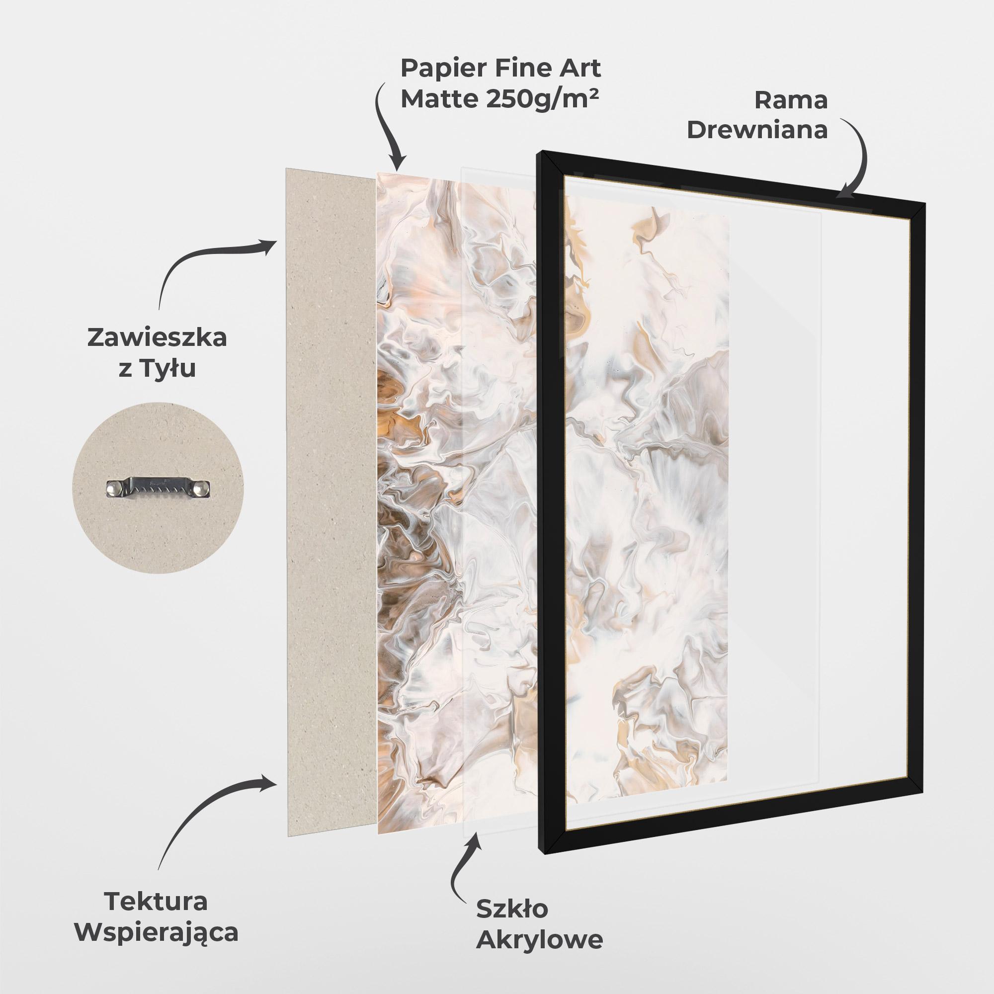 Plakat w Ramie White Gold Abstract mockup 1