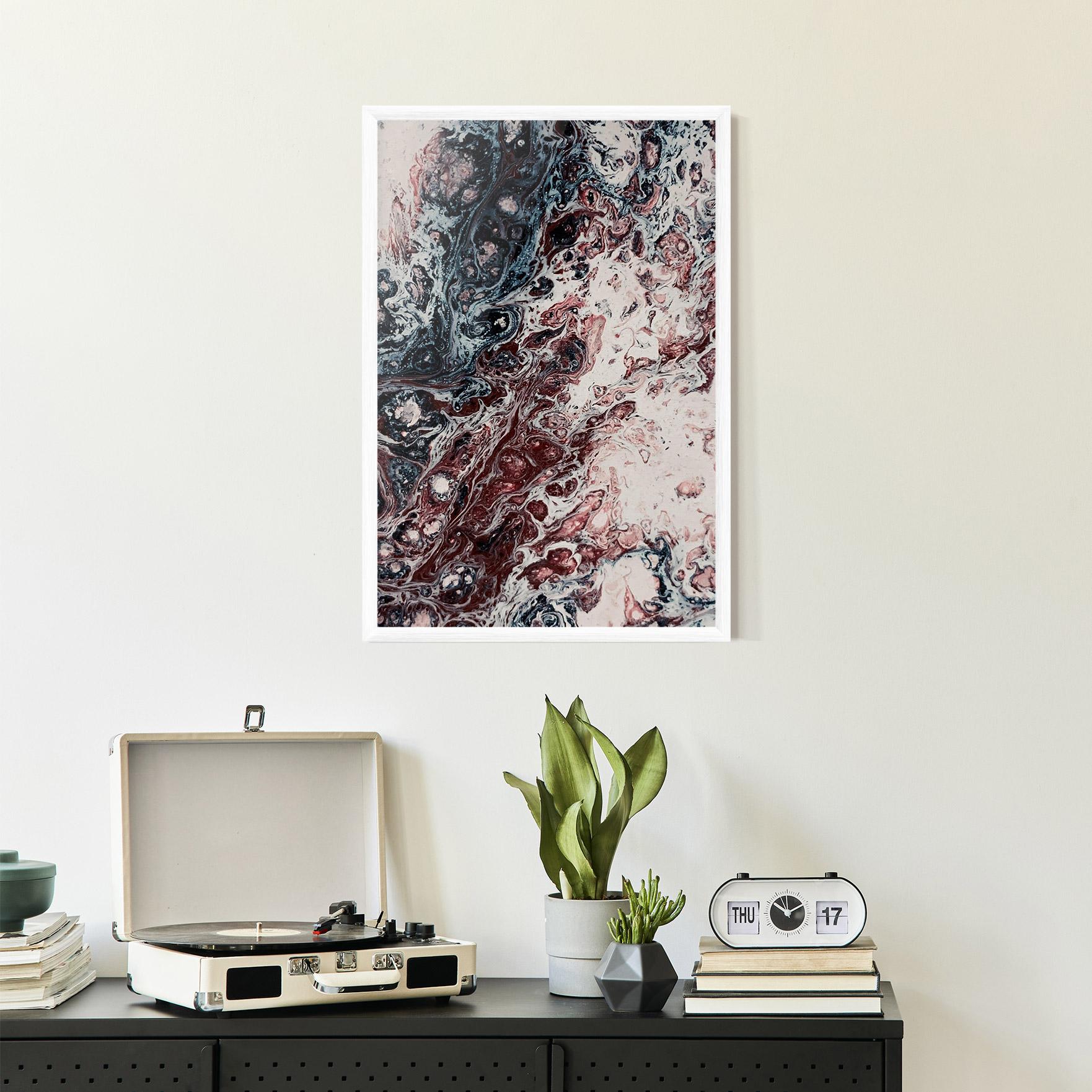 Plakat w Ramie Abstract Dark Red mockup 2