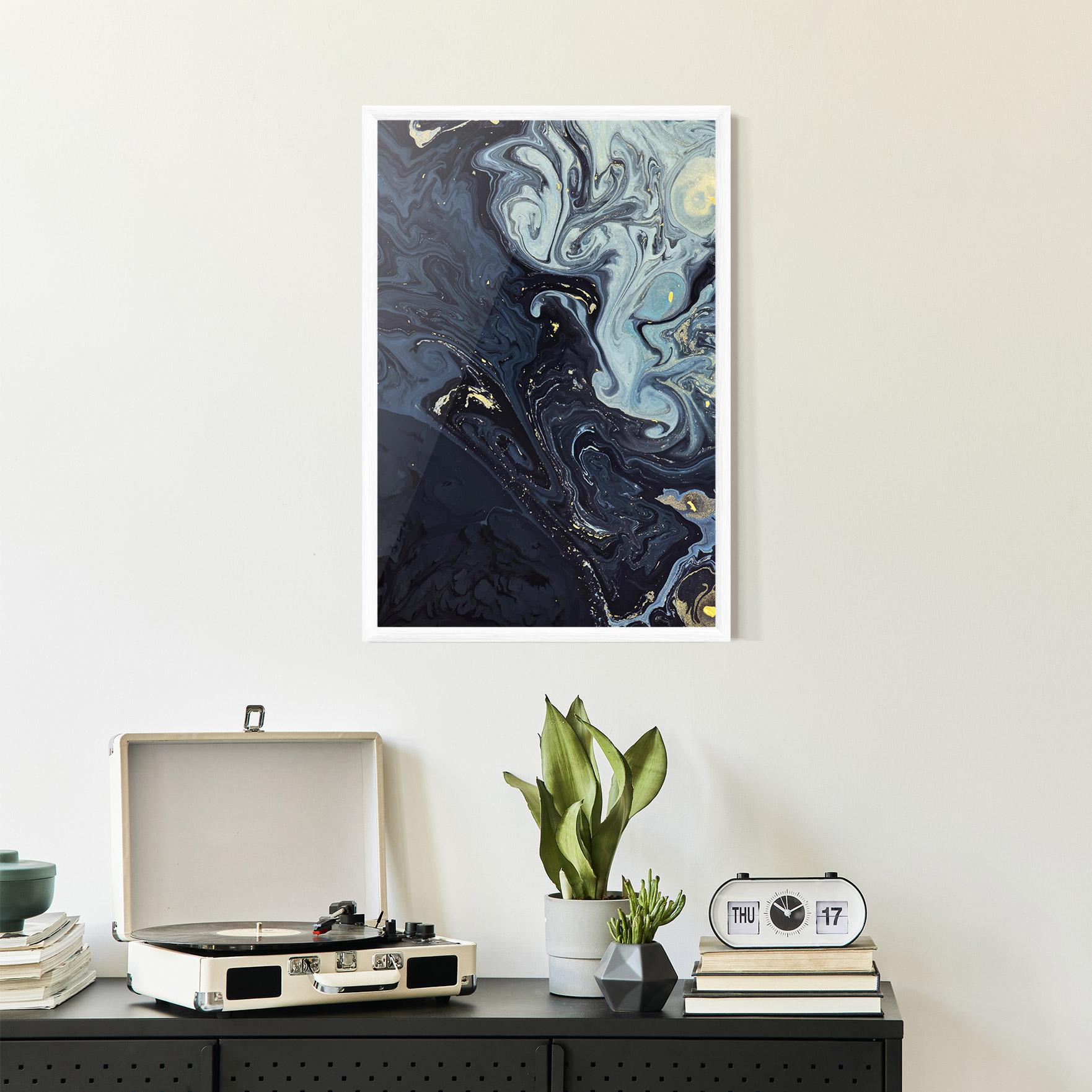 Plakat w Ramie Dark Blue Painting mockup 2