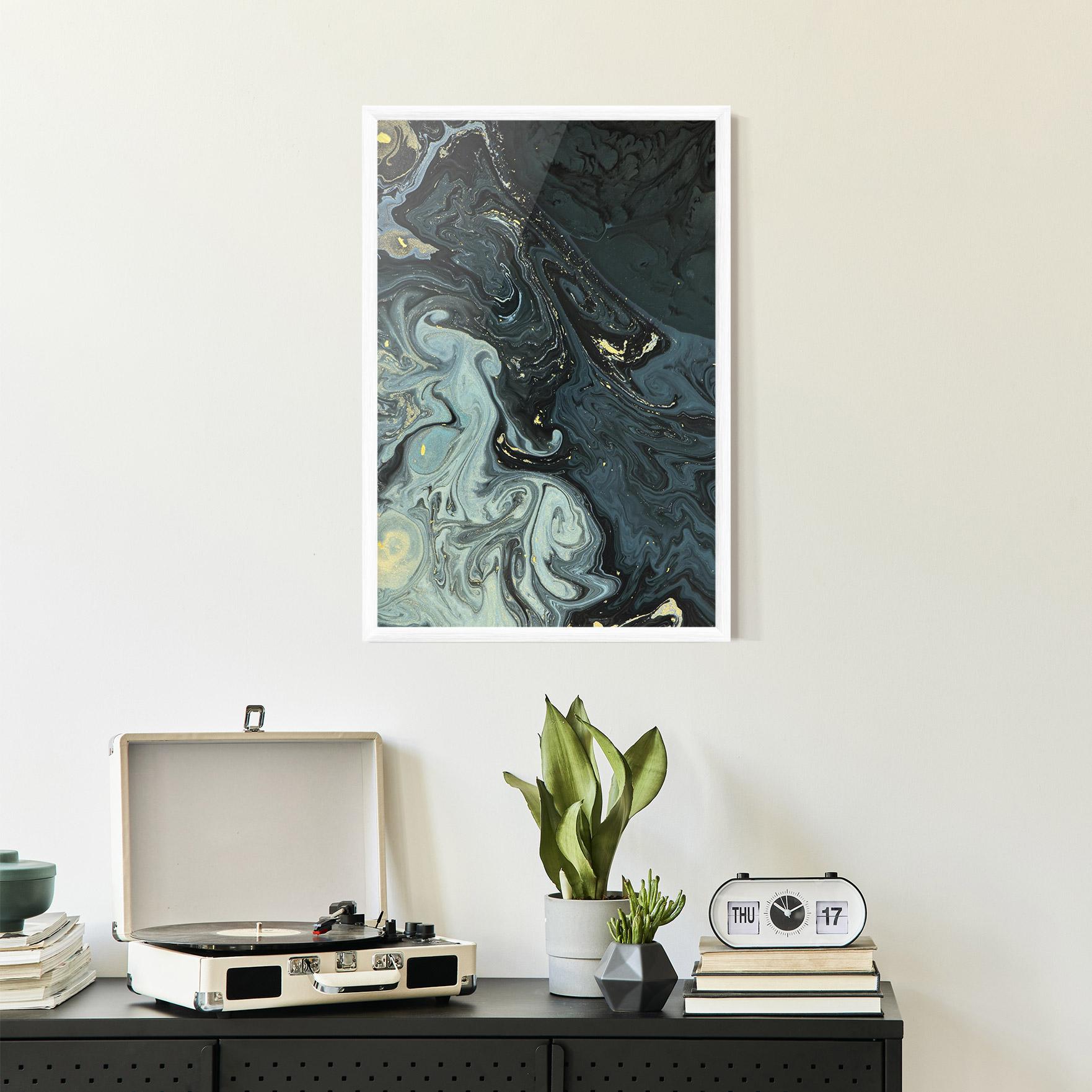 Plakat w Ramie Dark Green Painting mockup 2