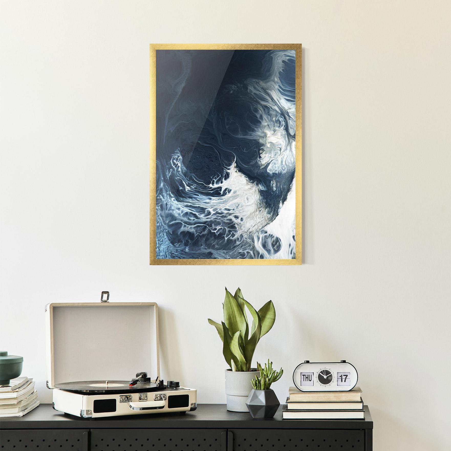 Plakat w Ramie Dark Blue Wave mockup 2