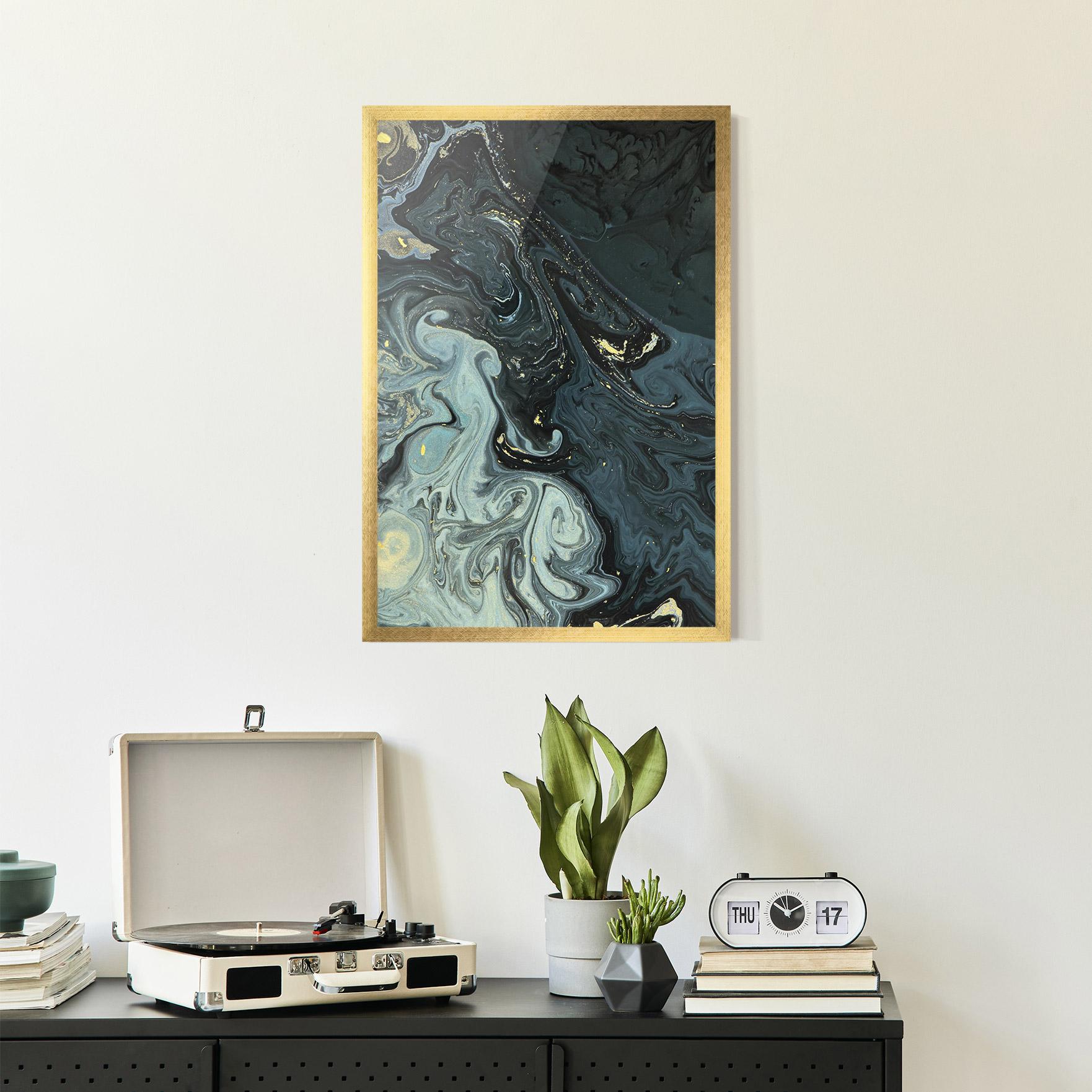 Plakat w Ramie Dark Green Painting mockup 2