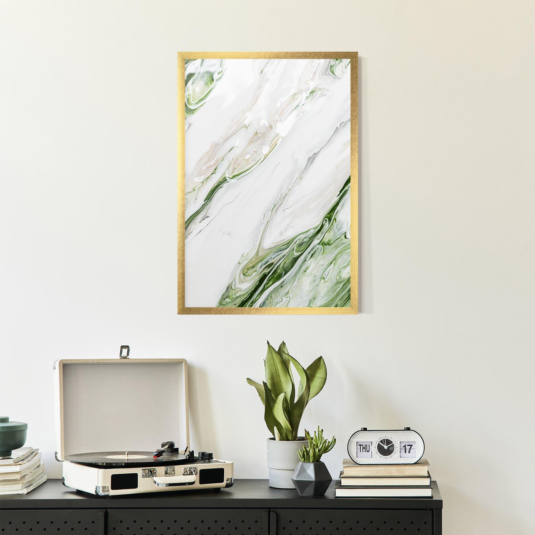 Plakat w Ramie Light Green Liquid mockup 2