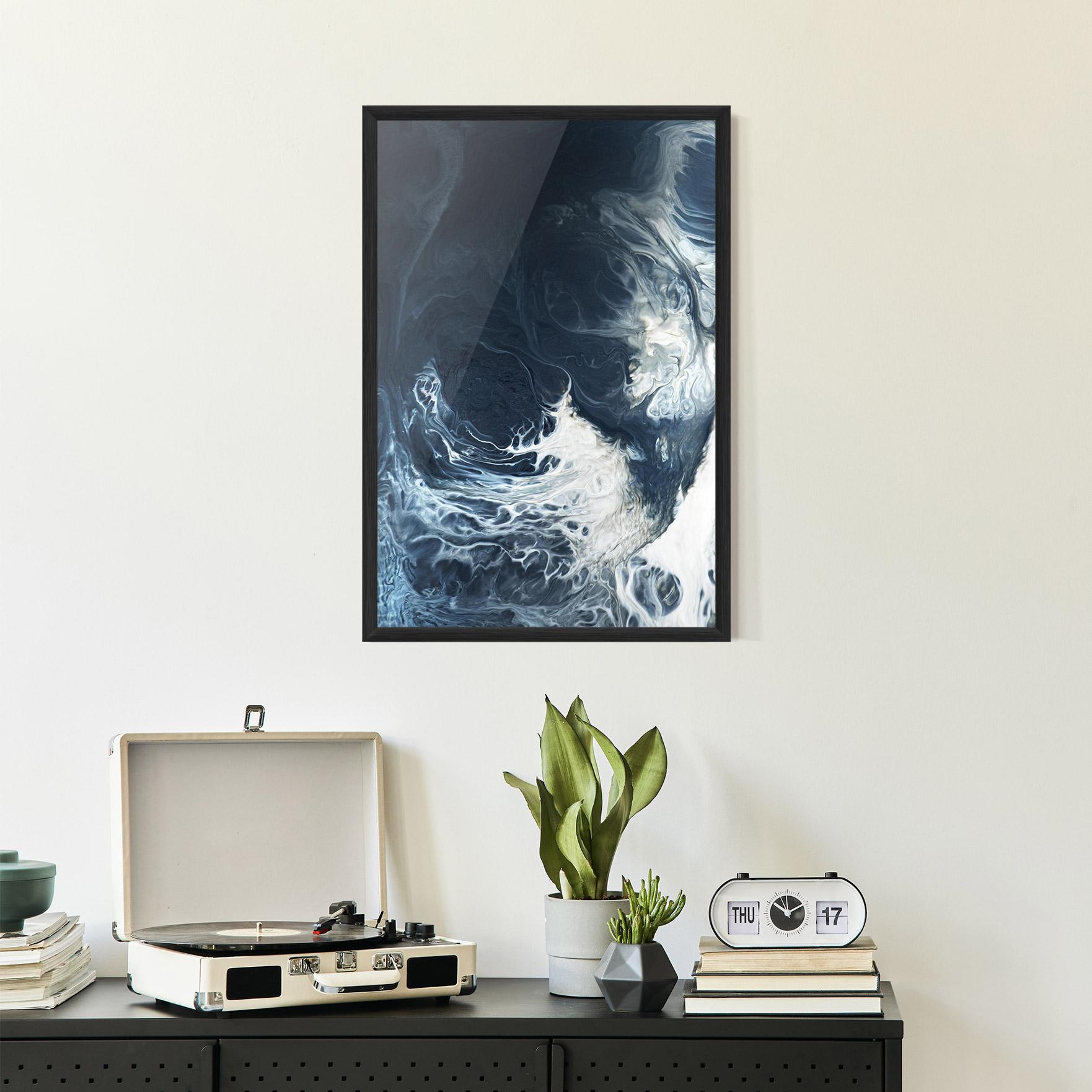 Plakat w Ramie Dark Blue Wave mockup 2