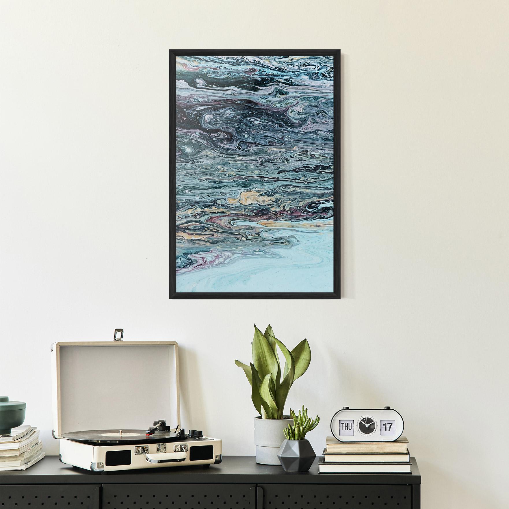 Plakat w Ramie Light Blue Abstract mockup 2