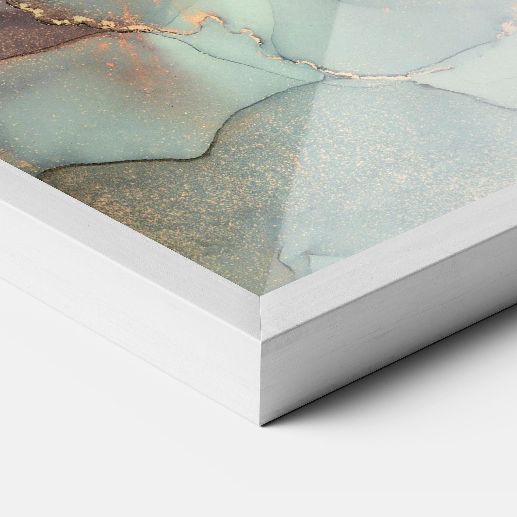 Plakat w Ramie Abstract Turquoise Marble mockup 3