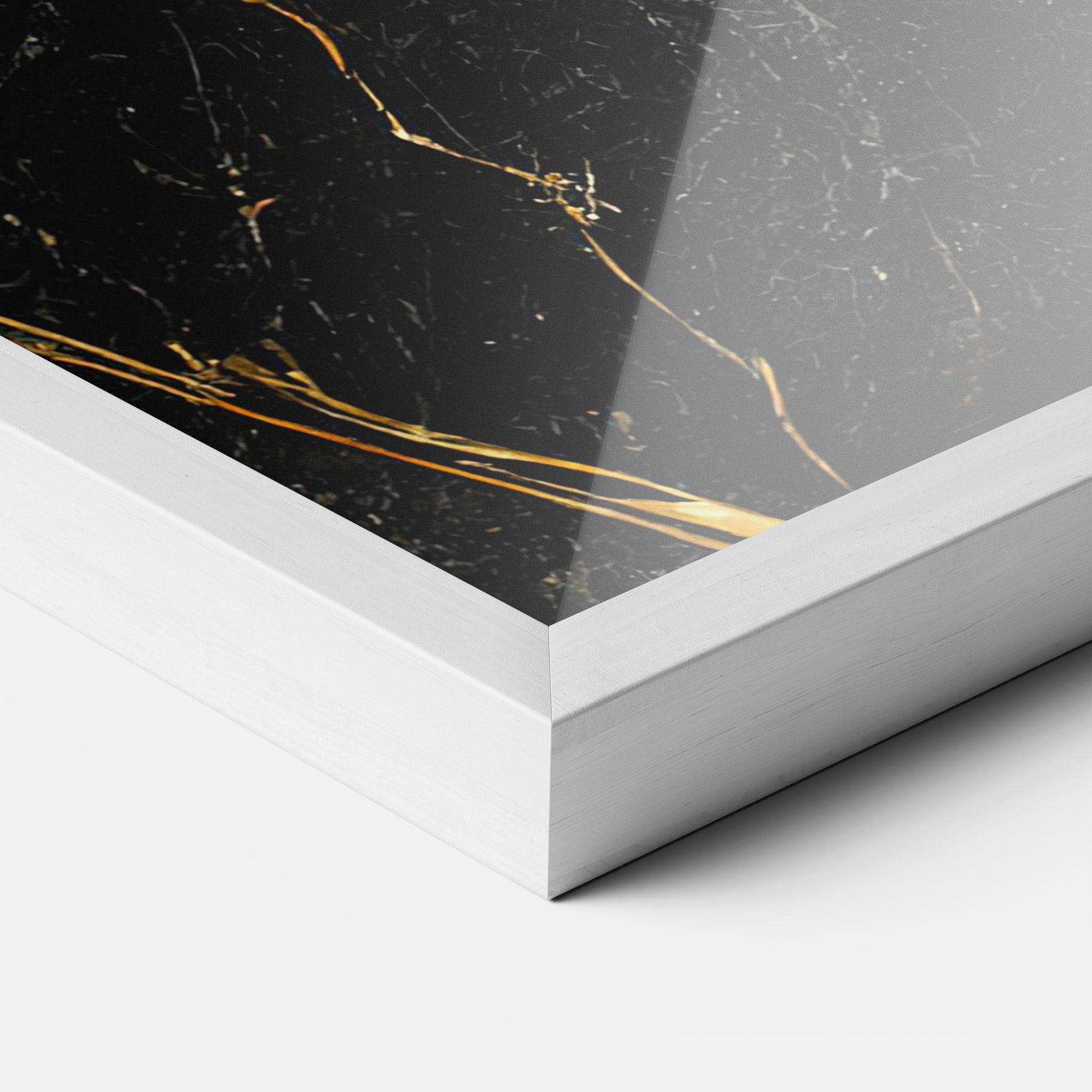 Plakat w Ramie Black Square Marble mockup 3