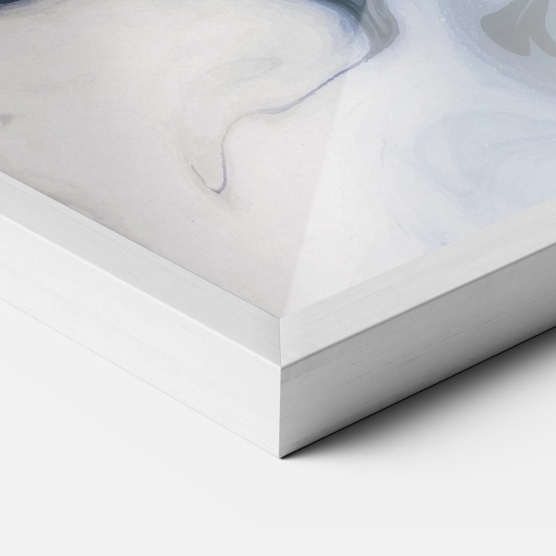 Plakat w Ramie Dark Blue With White mockup 3