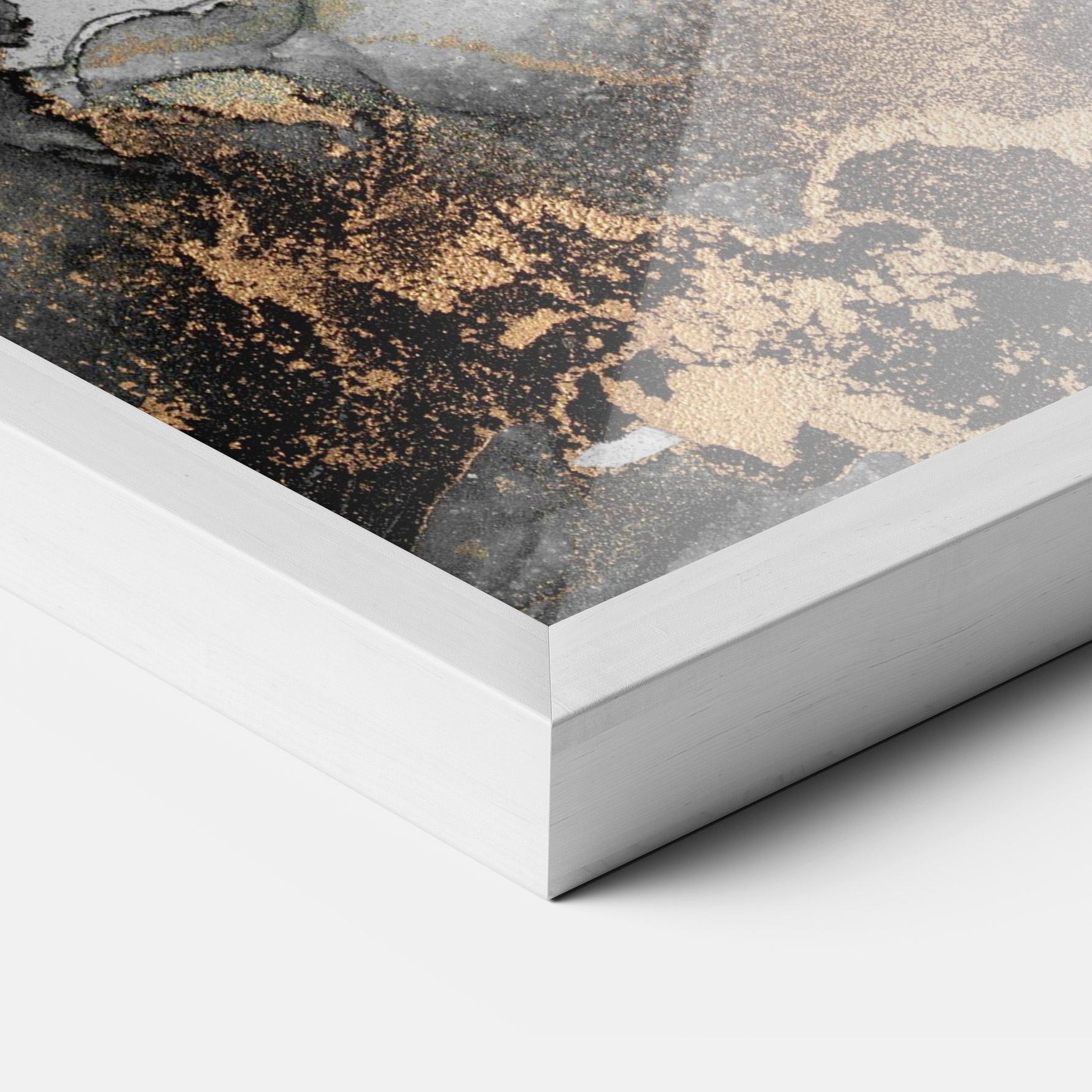 Plakat w Ramie Grey Gold Marble mockup 3