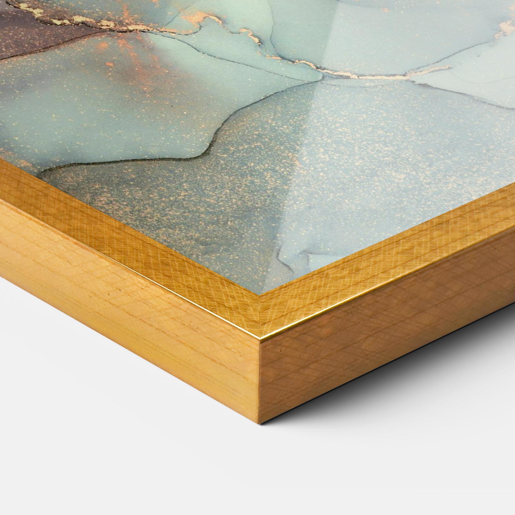 Plakat w Ramie Abstract Turquoise Marble mockup 3