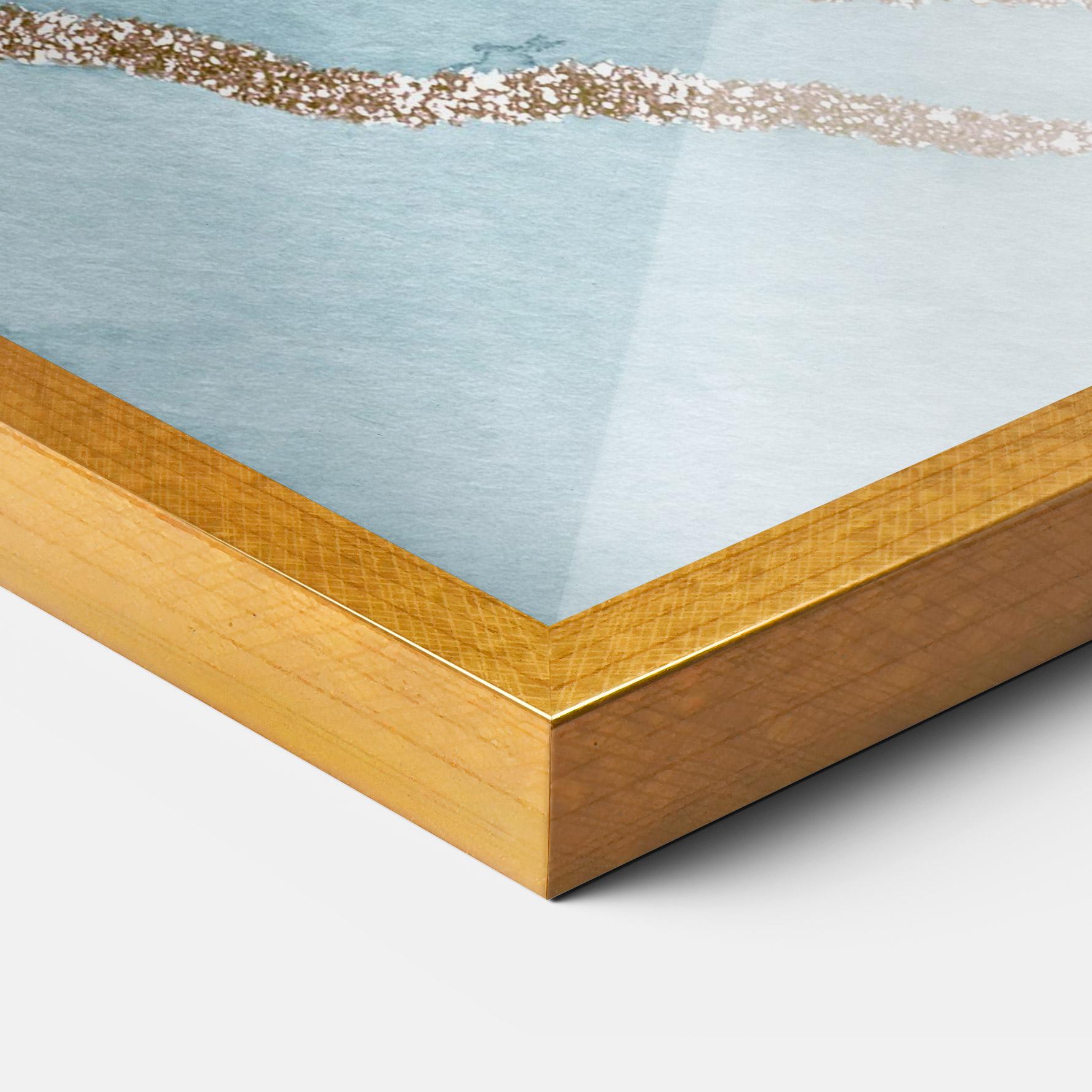 Plakat w Ramie Blue Golden Glitter mockup 3