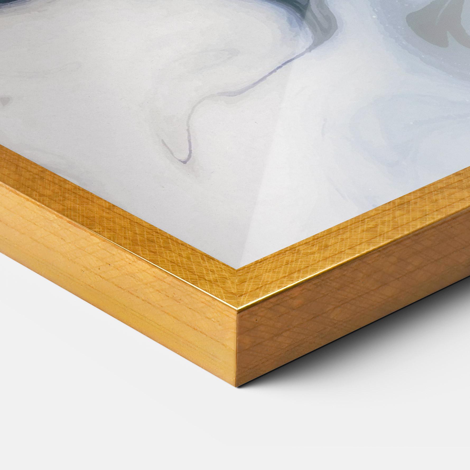 Plakat w Ramie Dark Blue With White mockup 3