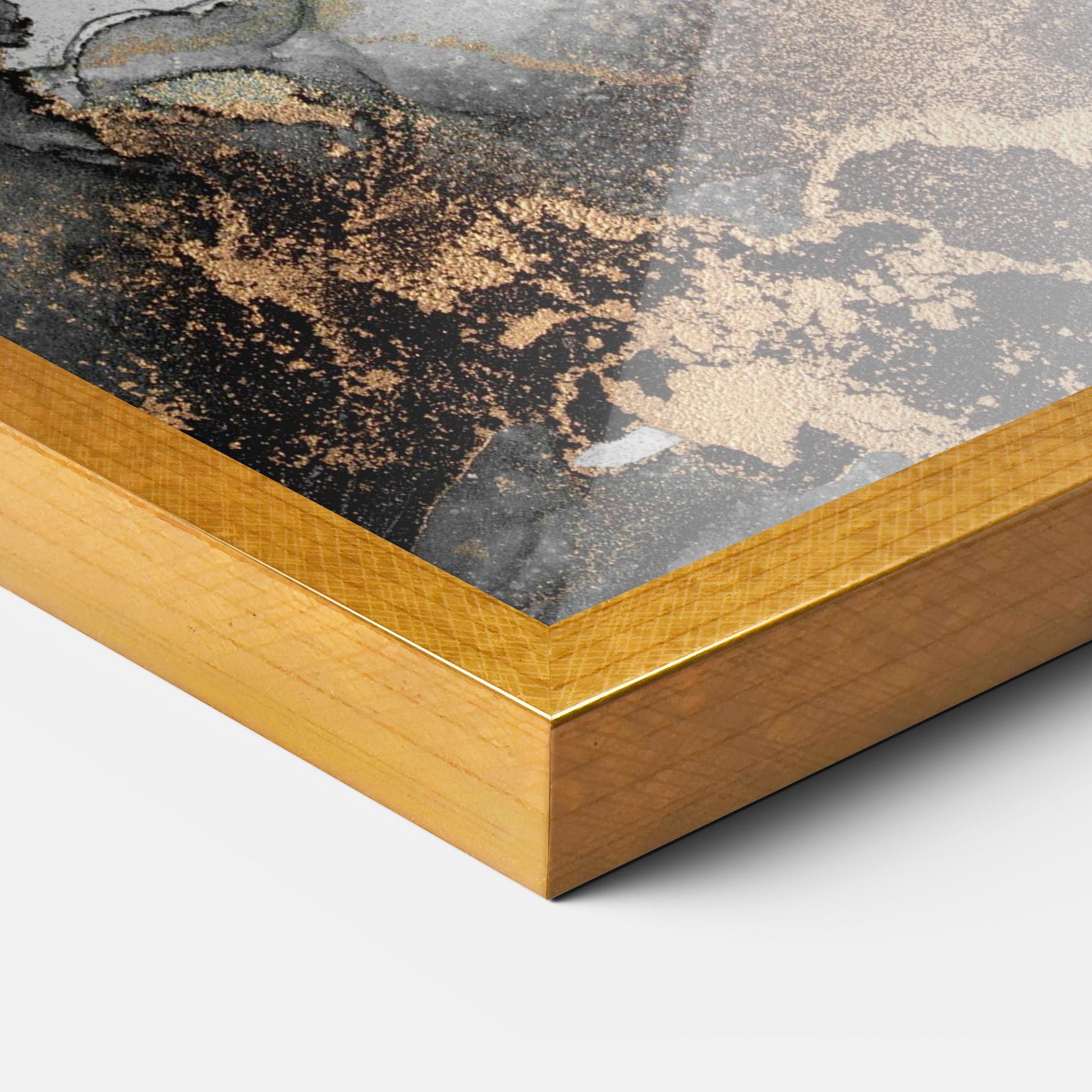 Plakat w Ramie Grey Gold Marble mockup 3